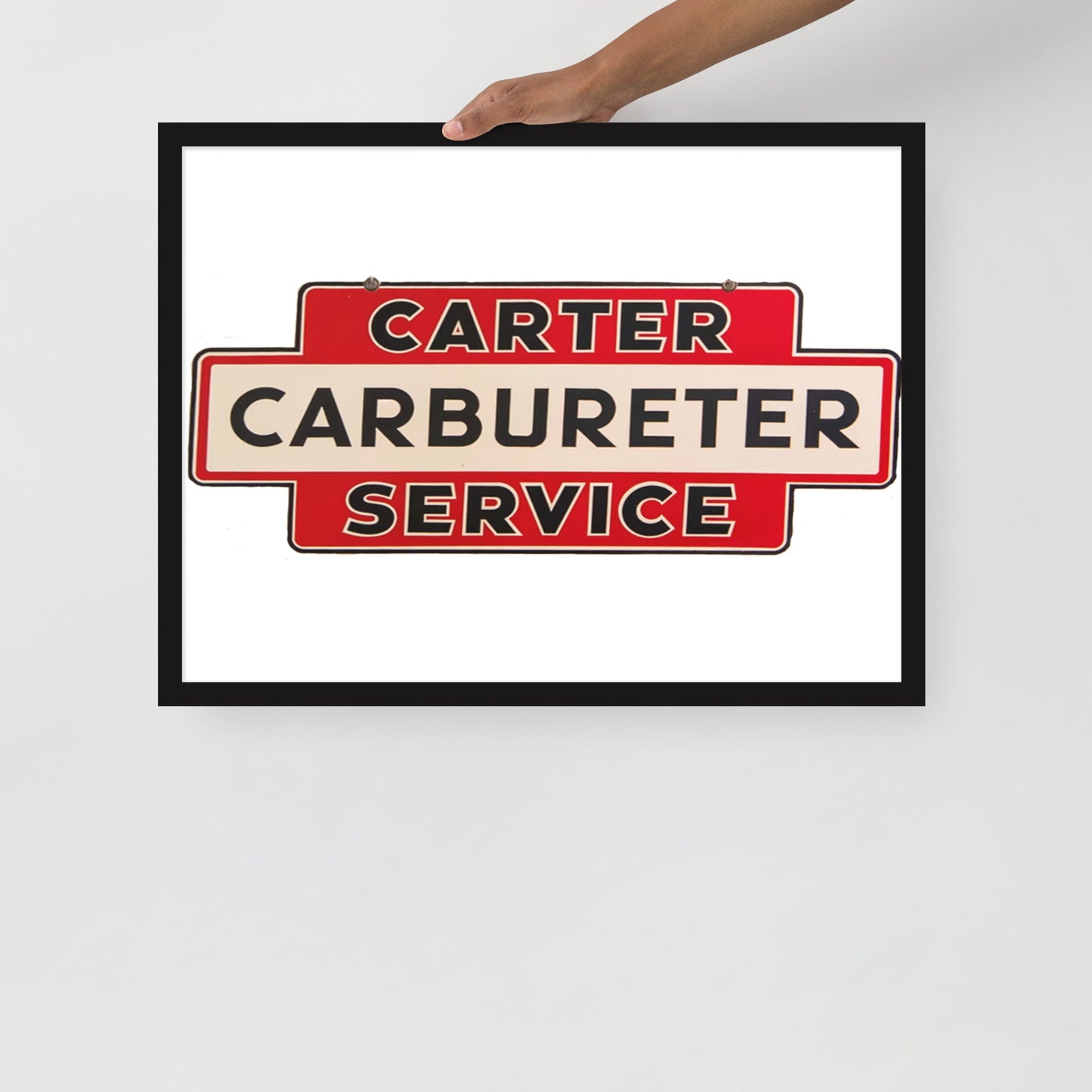 Carter Carbs Tin Style Shop Sign Framed poster