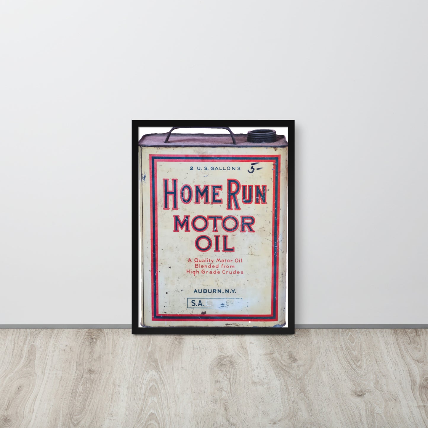 Vintage Home Run Oil Can Framed poster