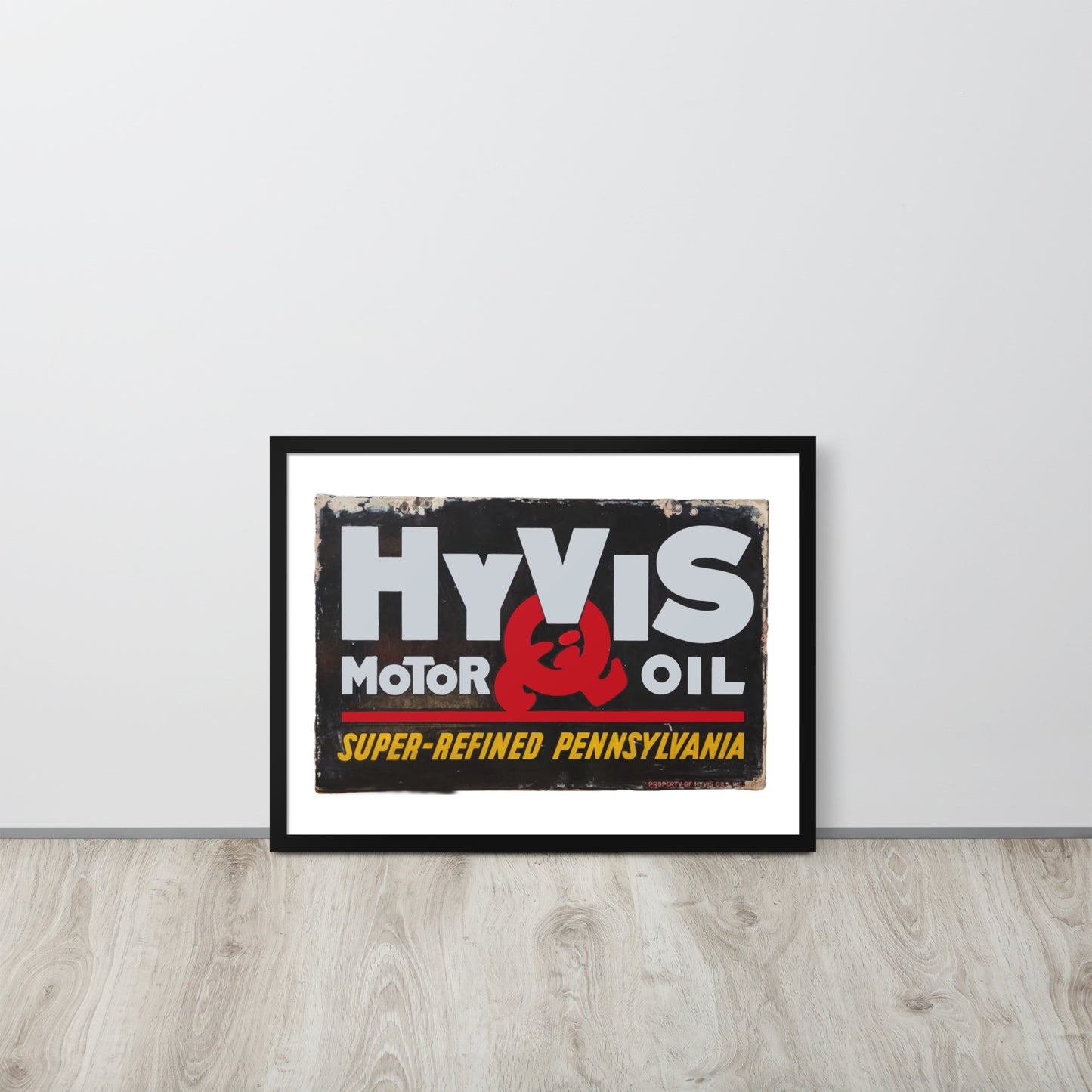 Vintage Porcelain Motor Oil Sign Framed poster