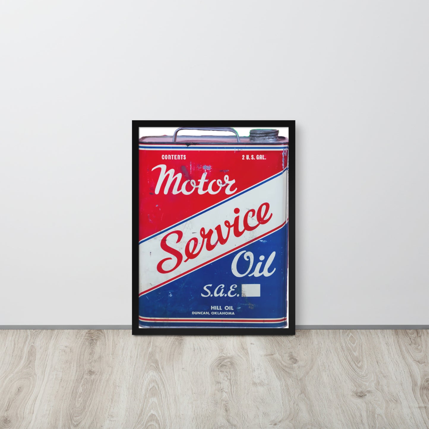 Vintage Service Oil Can Patina Style Framed poster