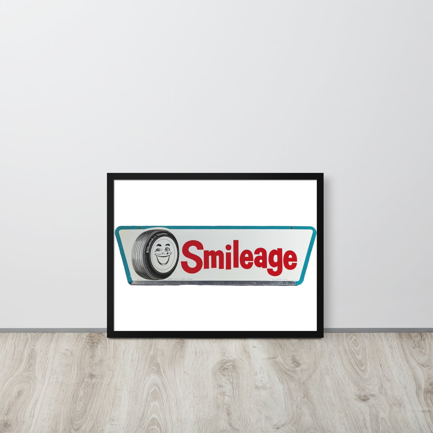 Retro Smileage Tire Sign Framed poster