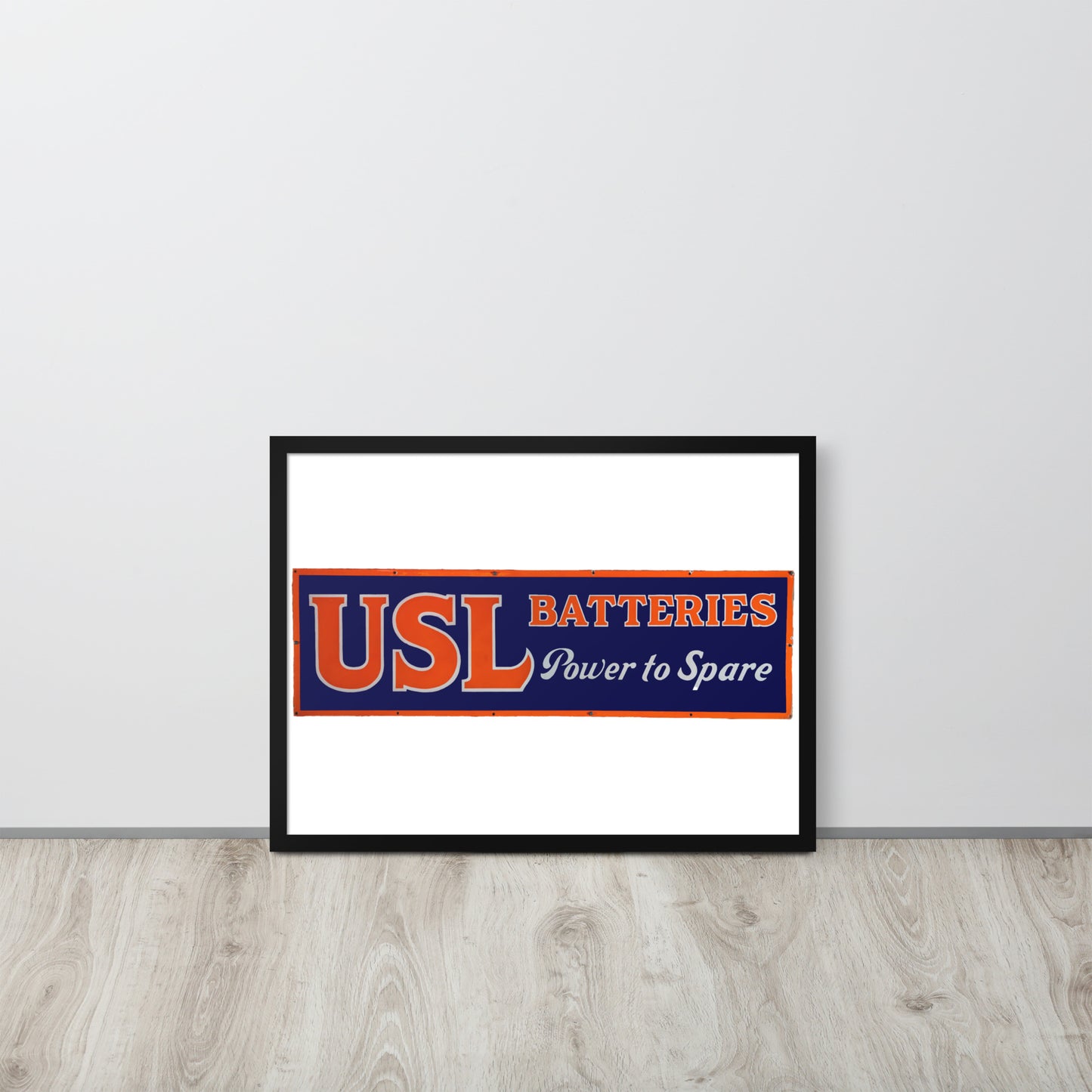 Retro USL Battery Tin Style Framed poster