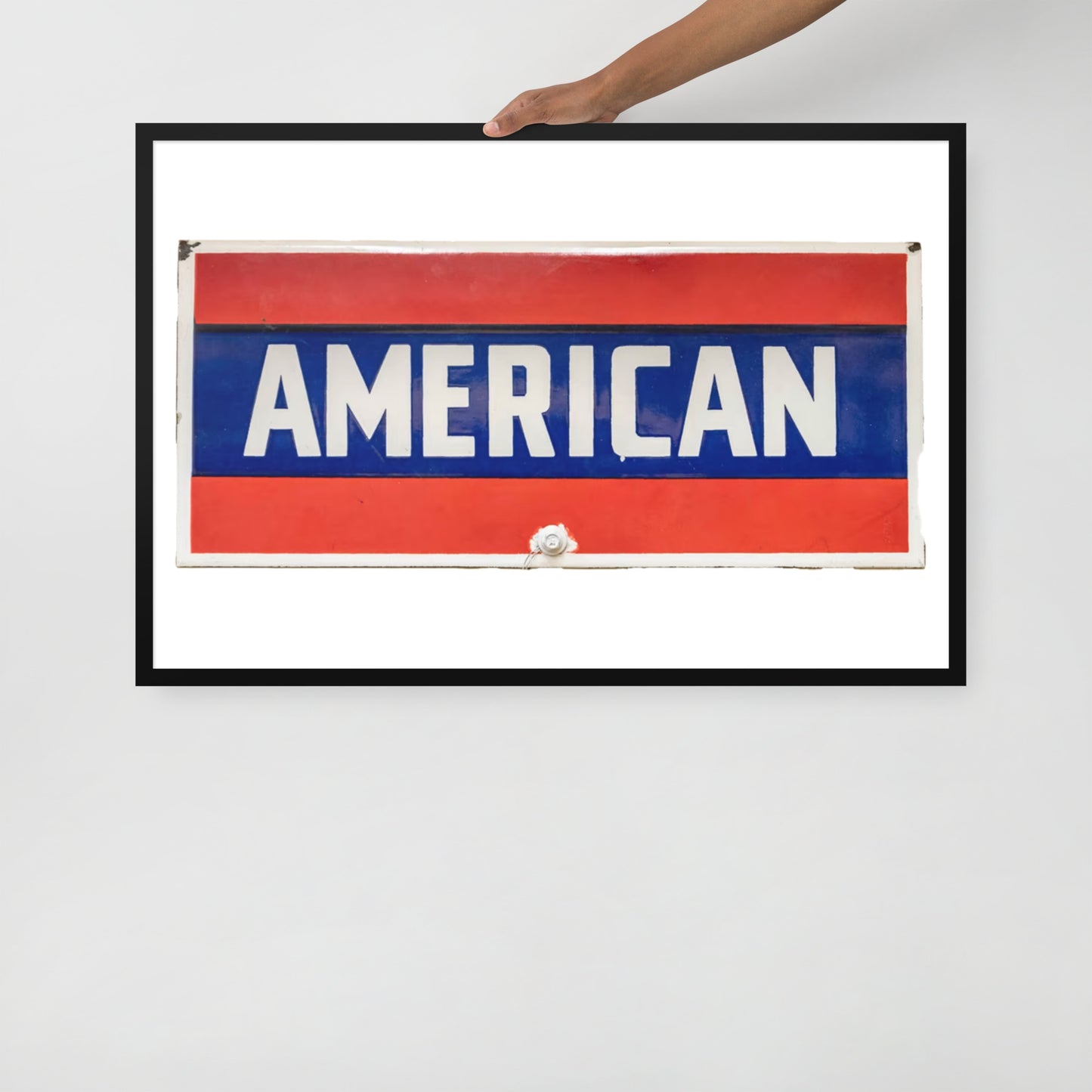 American Sign Porcelain Vintage Style Framed poster