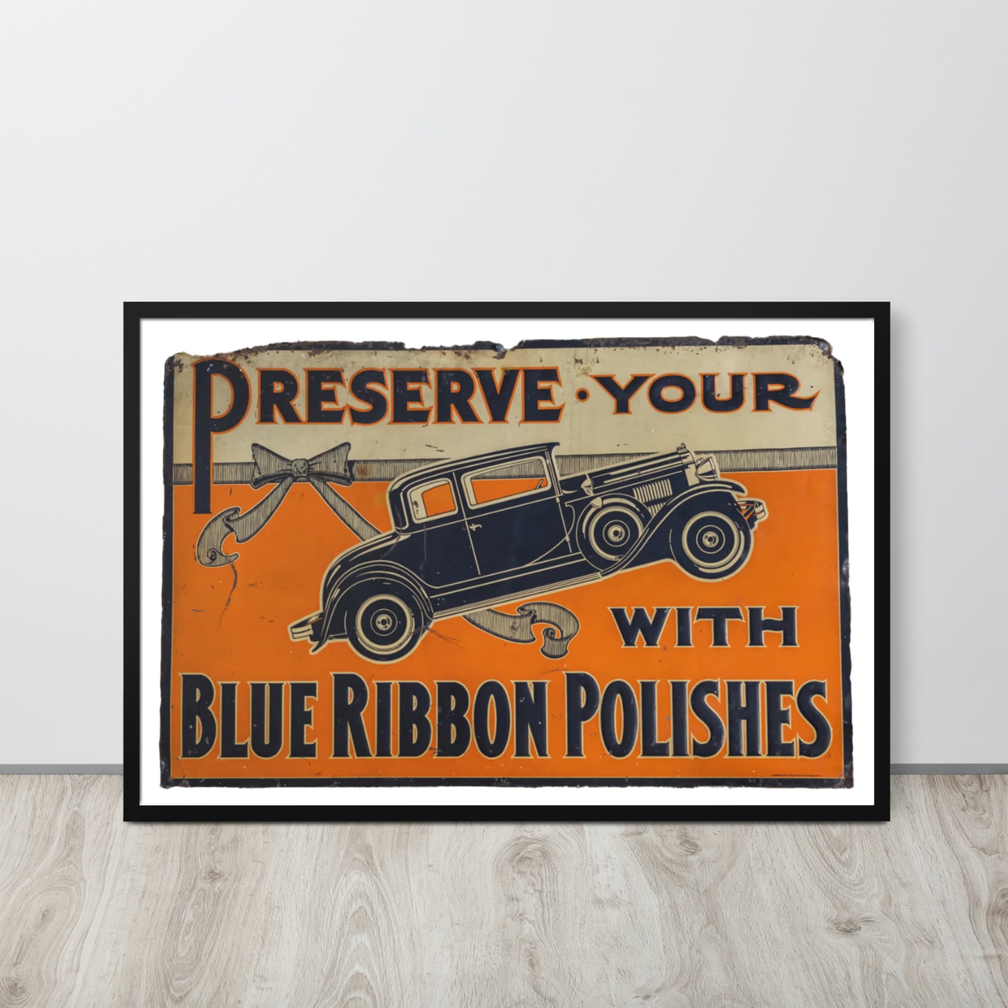 Blue Ribbon Patina Tin Style Framed poster