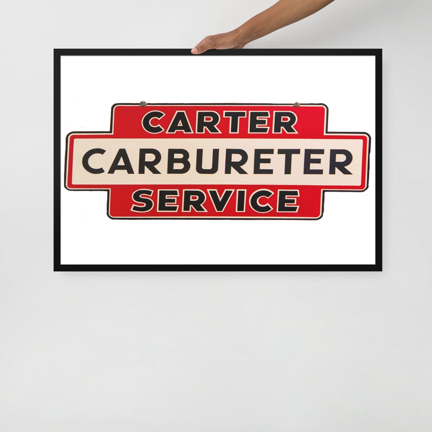 Carter Carbs Tin Style Shop Sign Framed poster