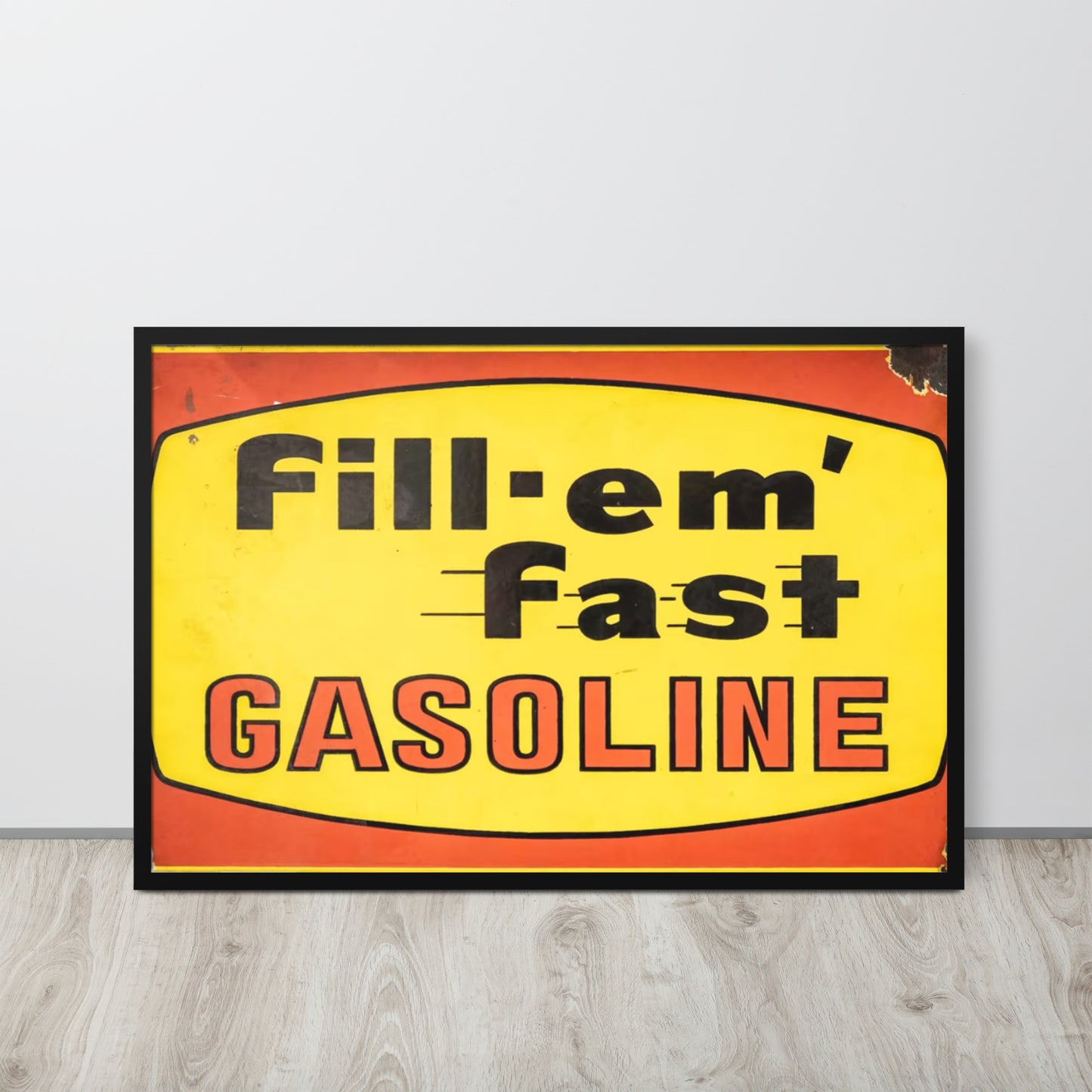 Vintage Gas Sign Patina Style Framed poster