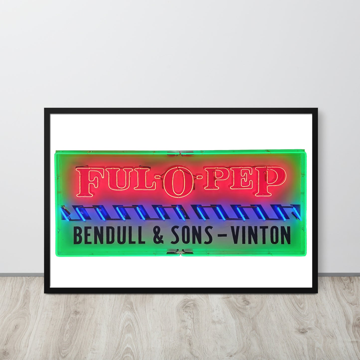 Vintage Racing Sign Neon Style Framed poster