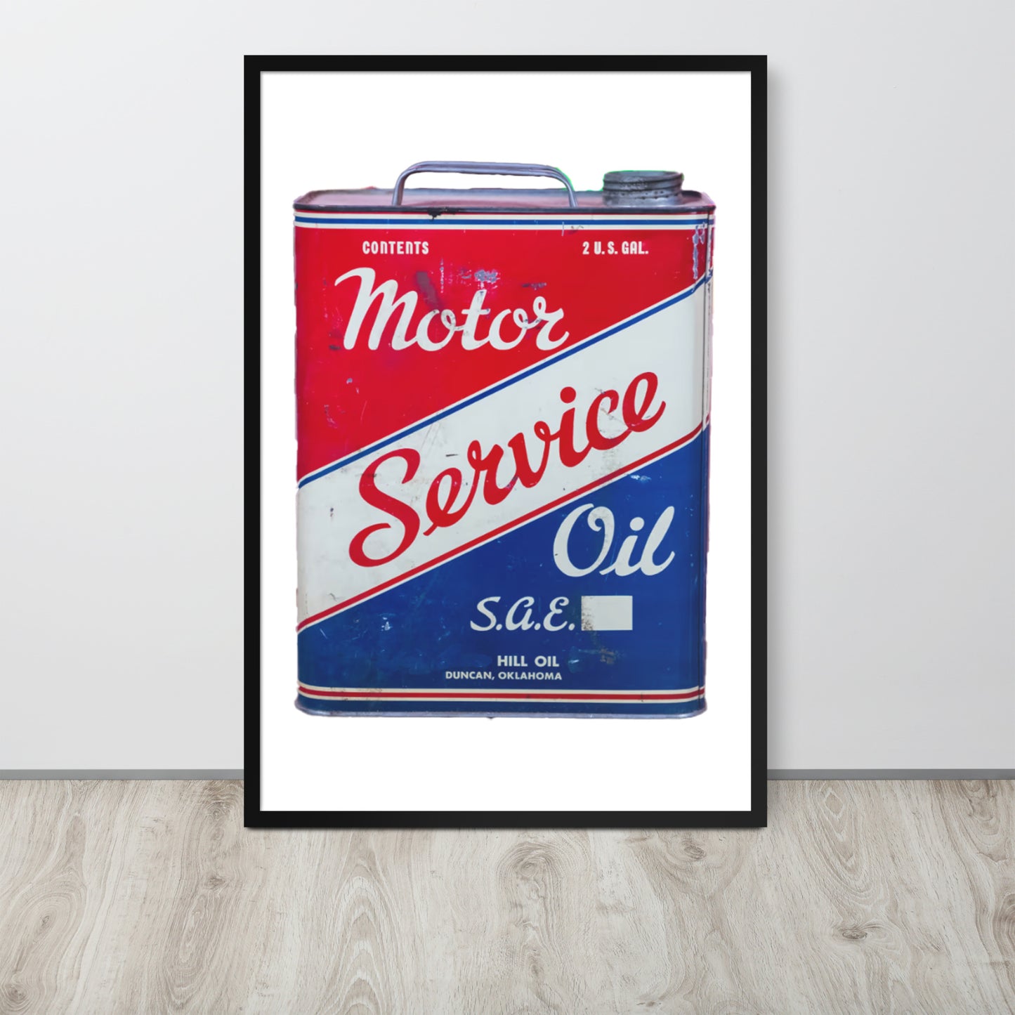 Vintage Service Oil Can Patina Style Framed poster