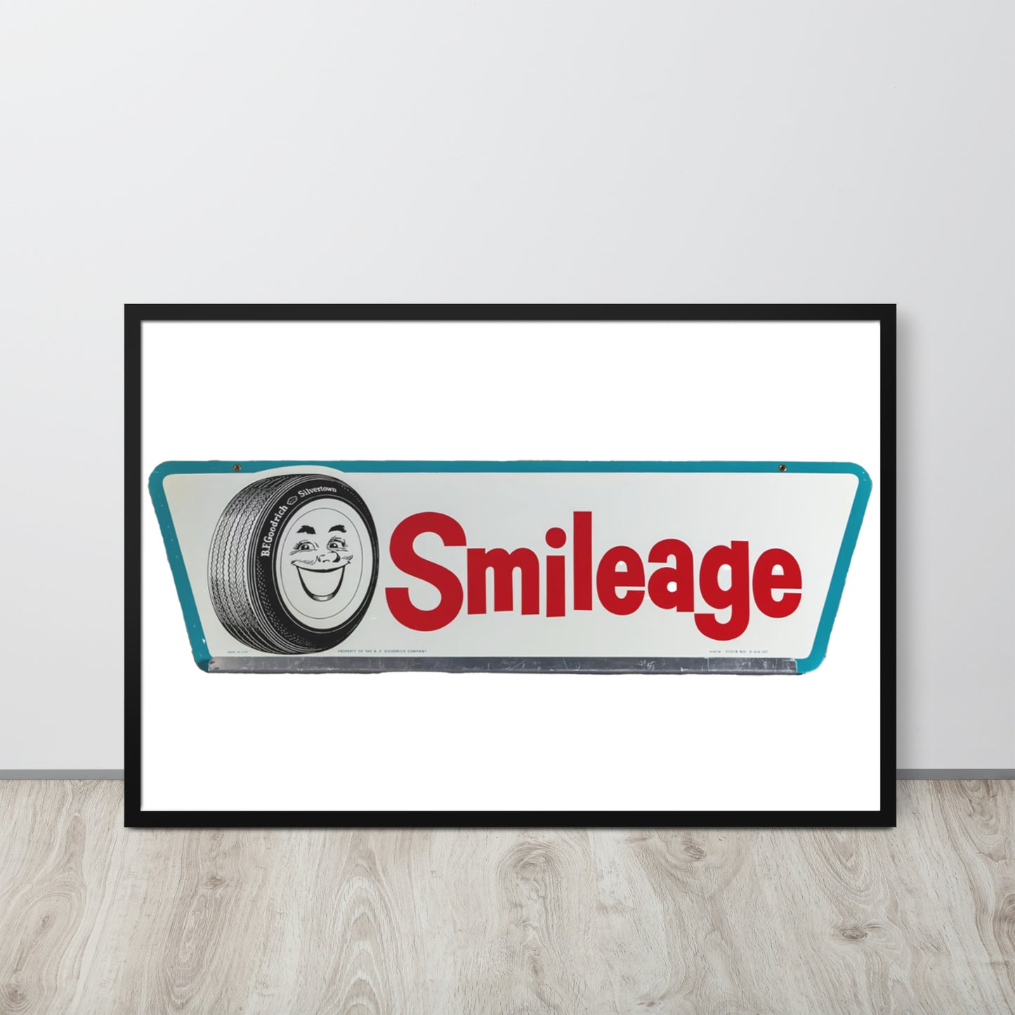 Retro Smileage Tire Sign Framed poster