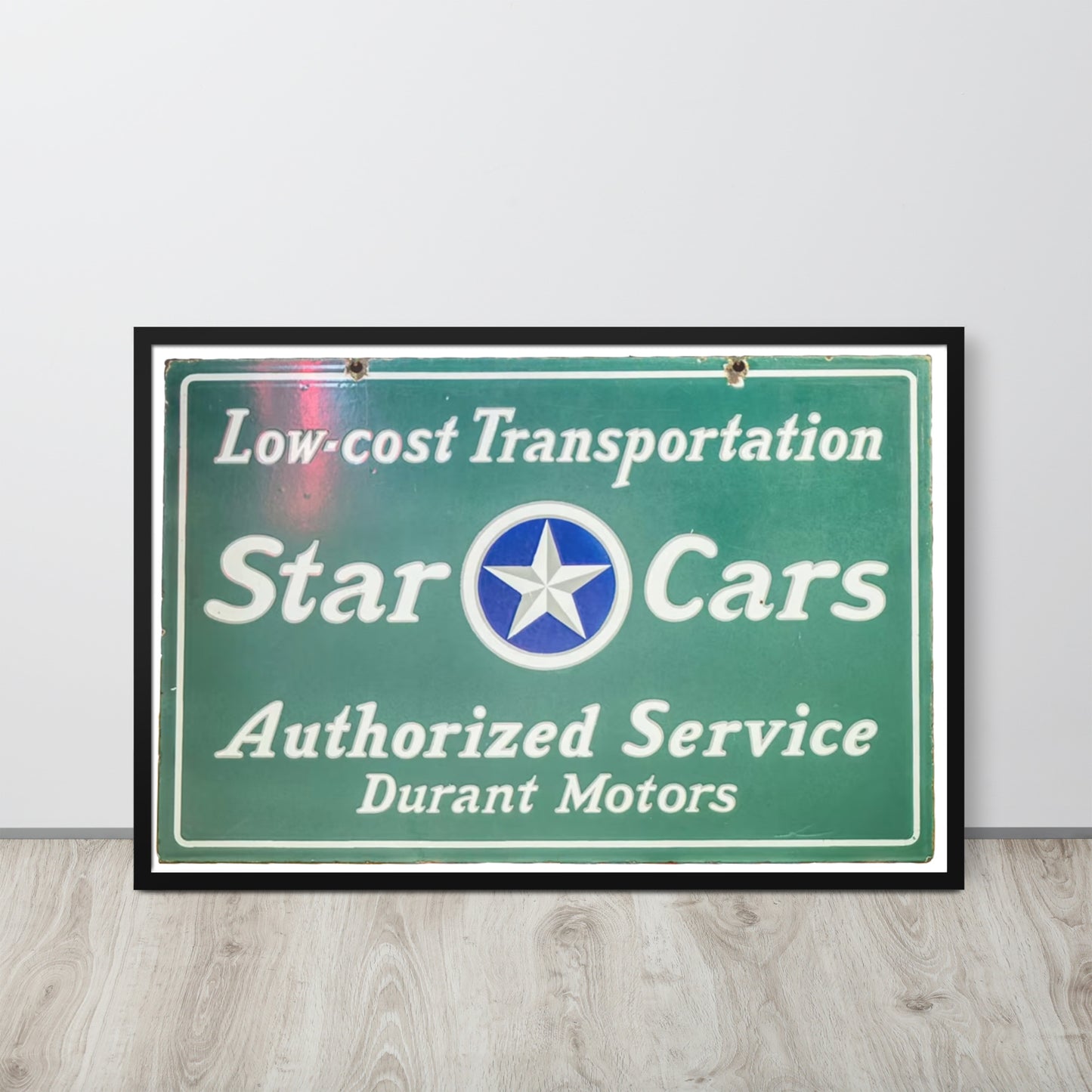 Retro Star Cars Porcelin Style Painted Framed poster