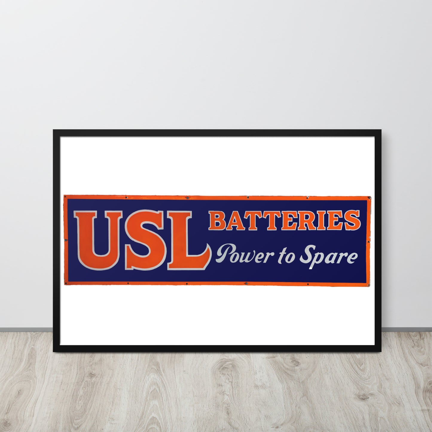 Retro USL Battery Tin Style Framed poster