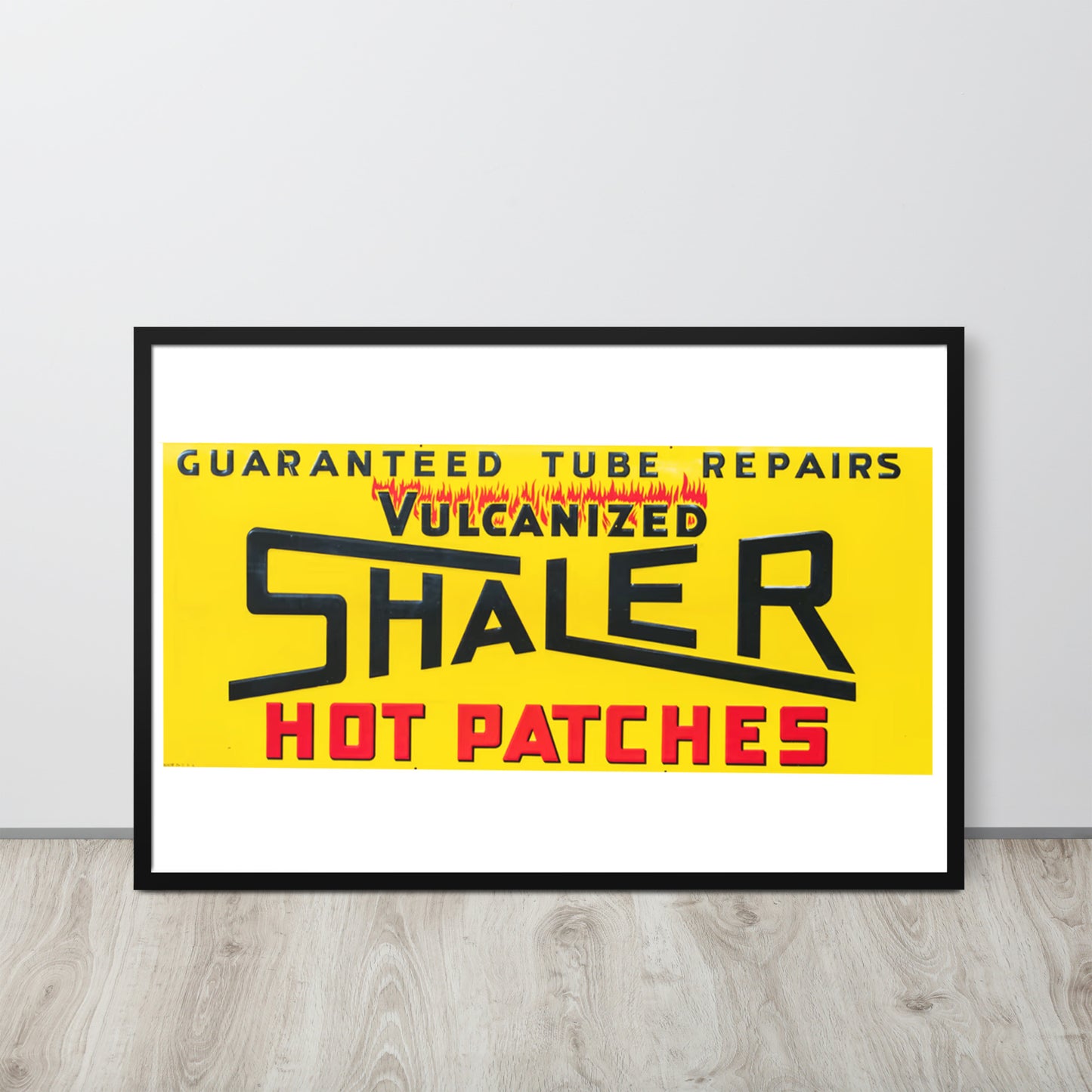 Retro Hot Oil Patch Sign Framed poster