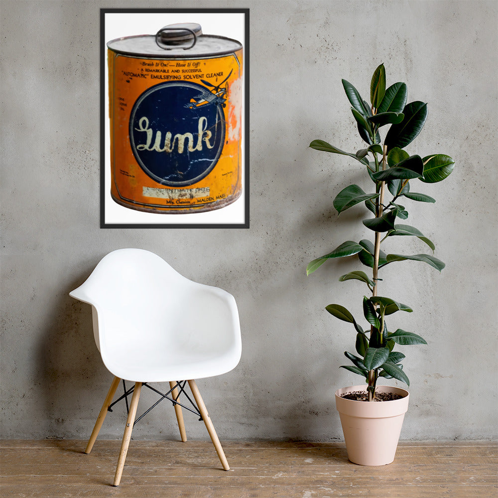 Vintage Gunk Product Design Framed poster