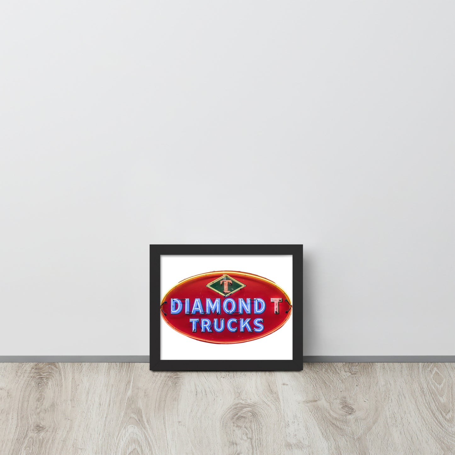 Diamond Trucks Retro Neon Sign Style Framed poster