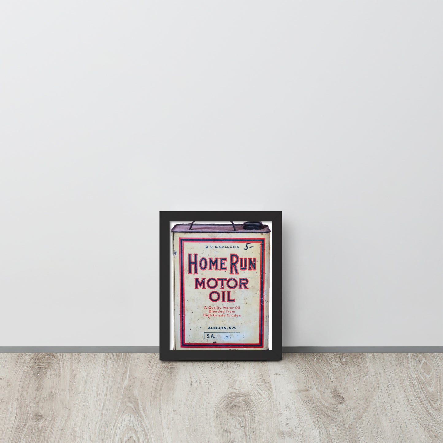 Vintage Home Run Oil Can Framed poster