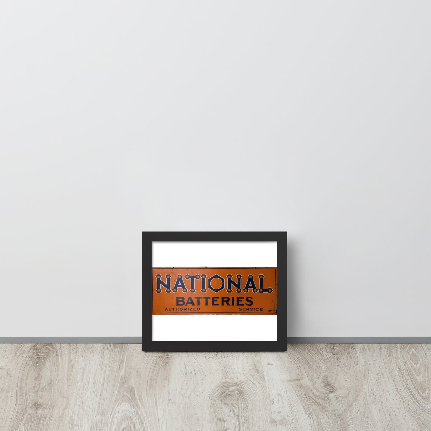 Retro National Battery Sign Patina Style Framed poster