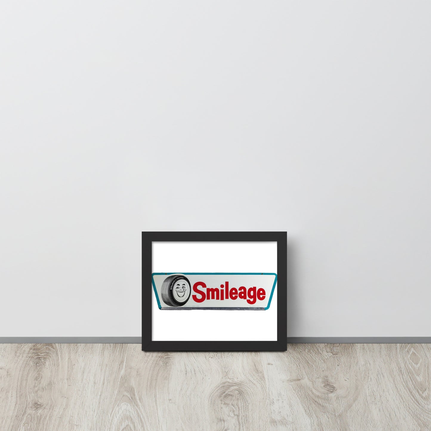 Retro Smileage Tire Sign Framed poster