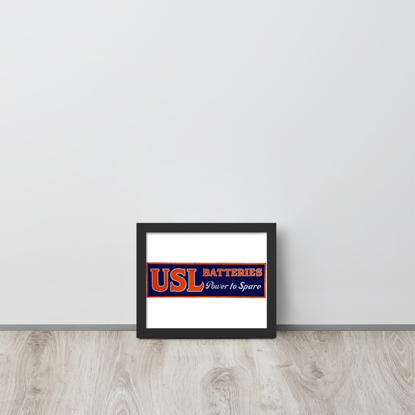 Retro USL Battery Tin Style Framed poster