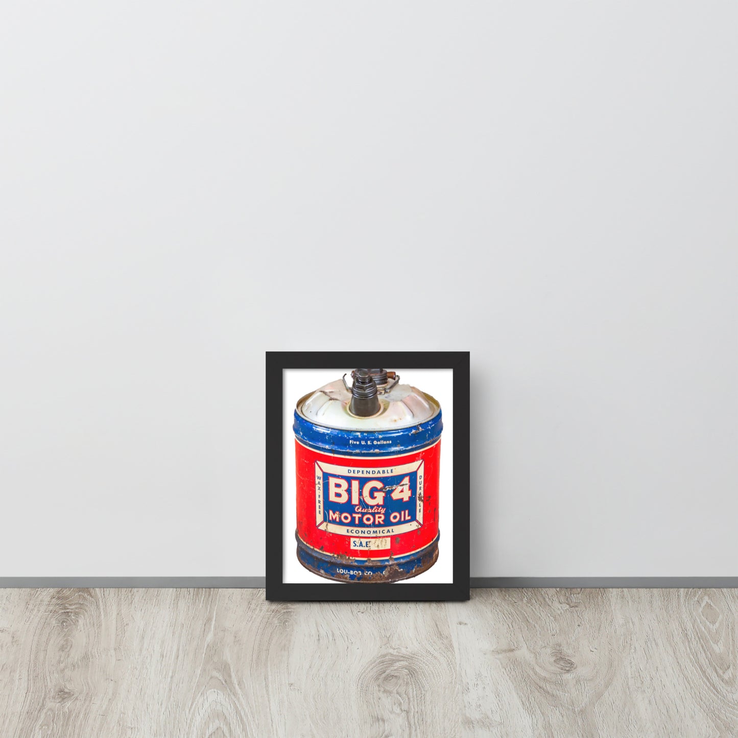 Vintage Motor Oil Steel Gallon Style Framed poster