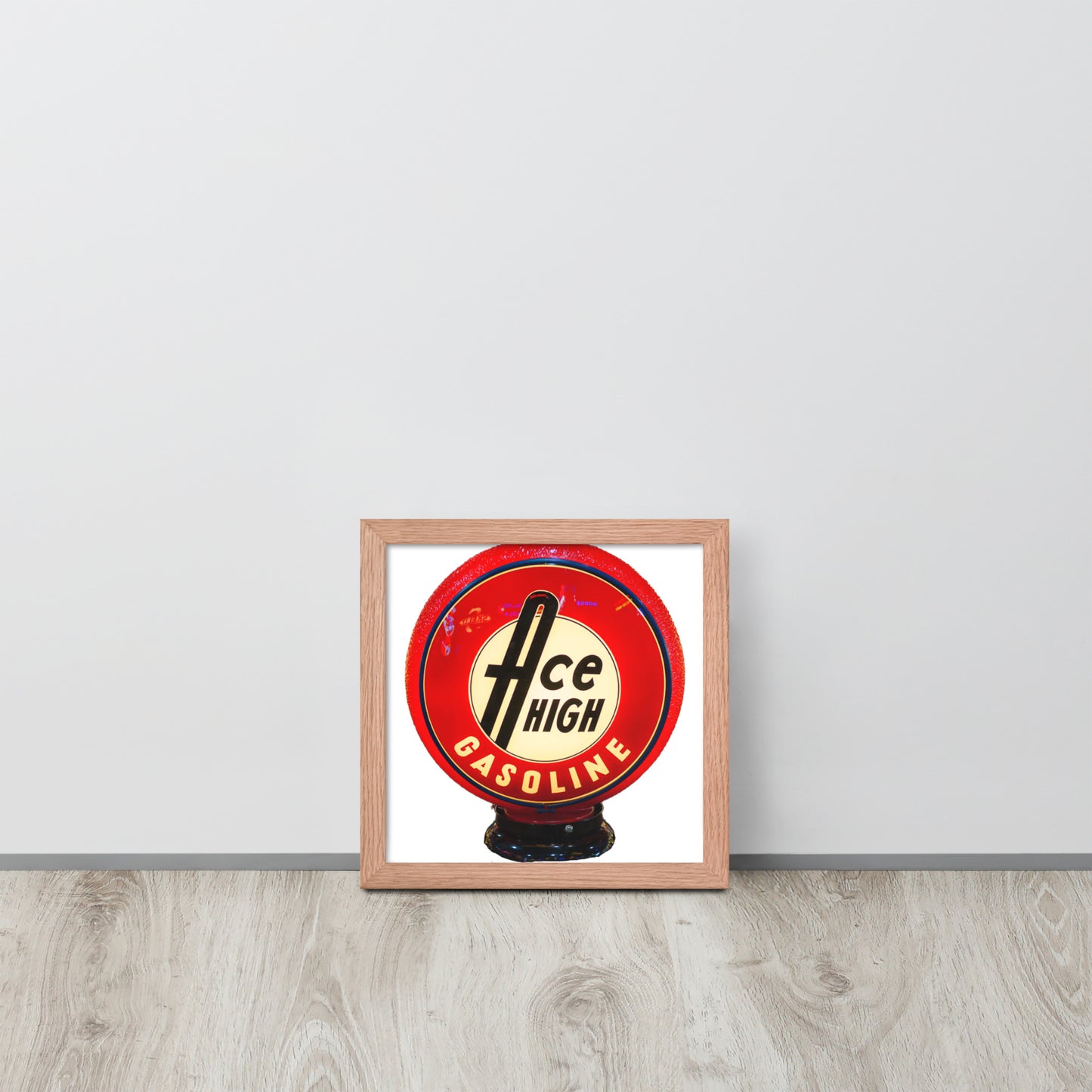 Ace High Gas Globe Style Framed poster