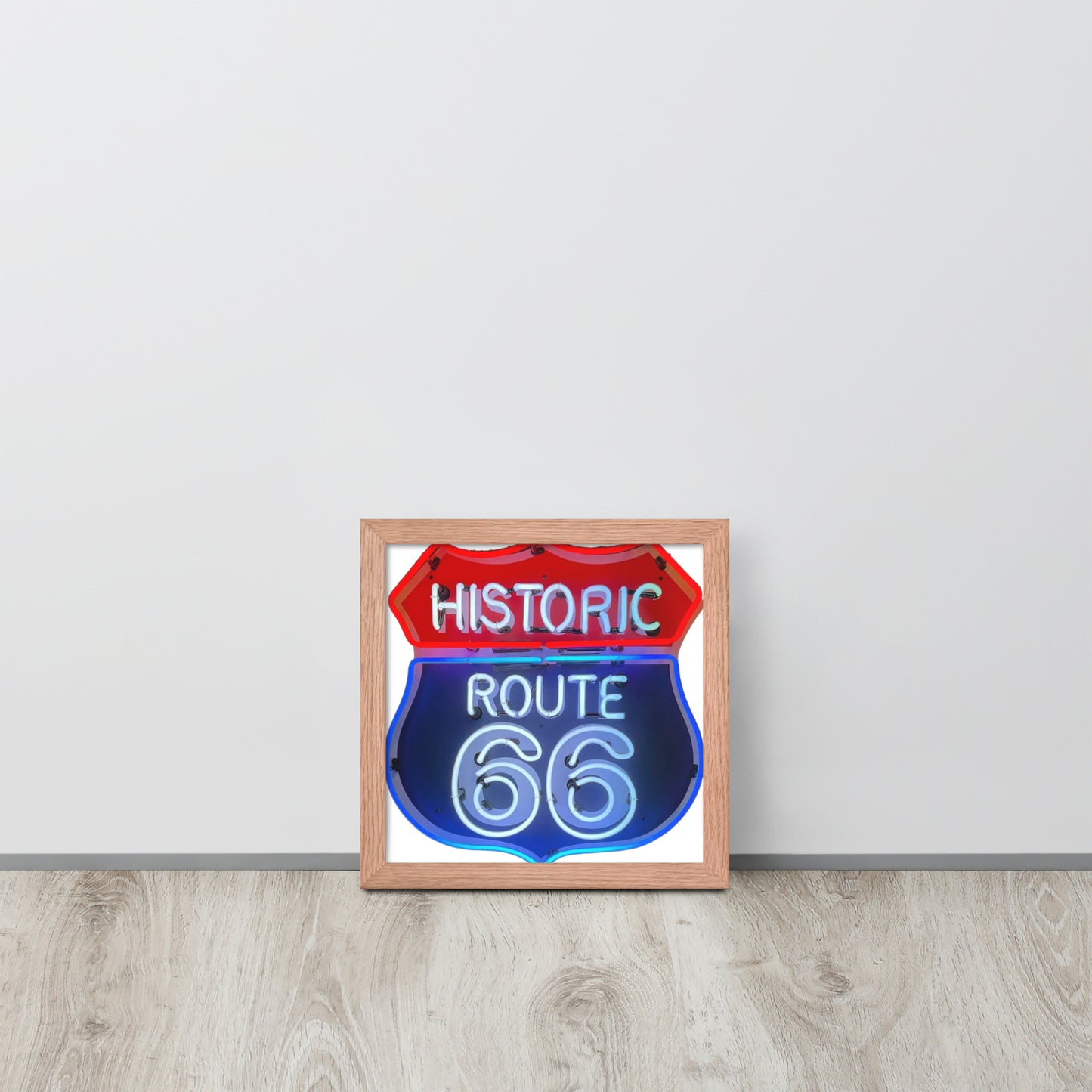 Vintage Route 66 Neon Style Framed poster