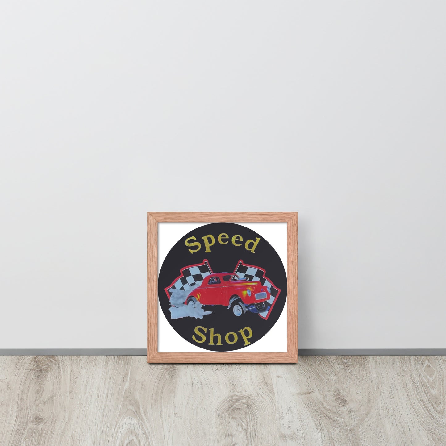 Retro Speed Shop Tin Style Framed poster