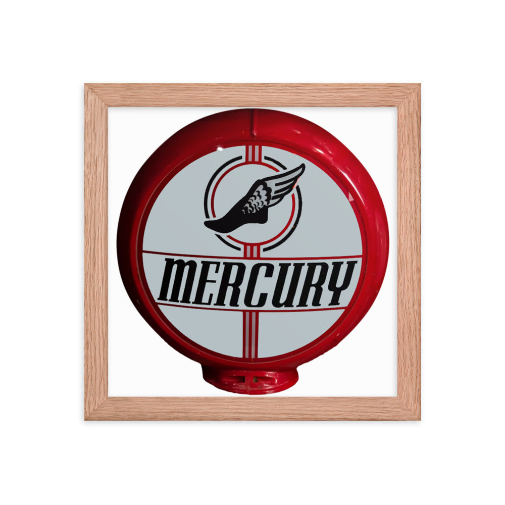 Retro Mercury Gas Globe Style Framed poster