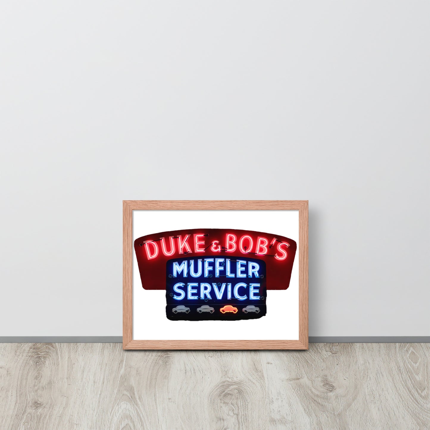 Duke + Bob Retro Neon Style Framed poster