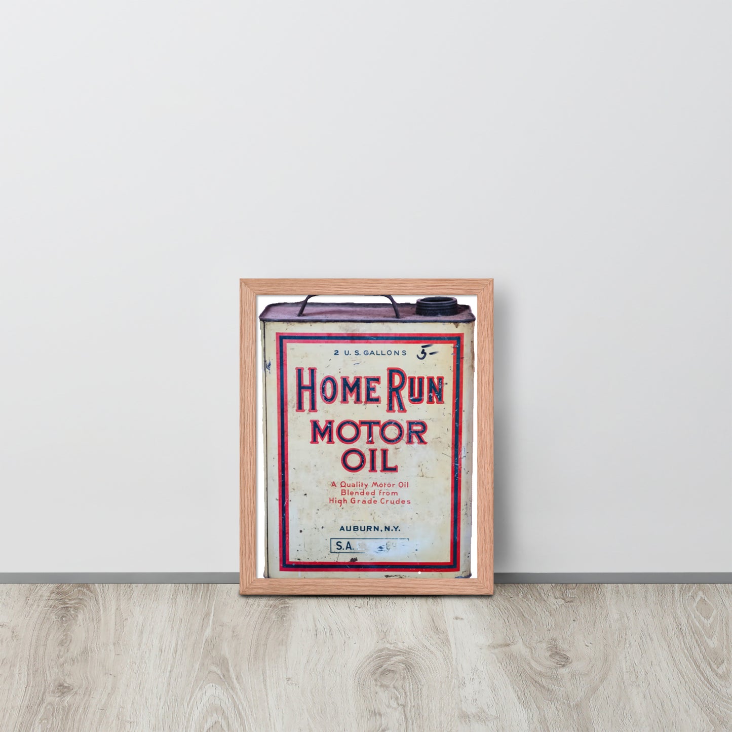 Vintage Home Run Oil Can Framed poster