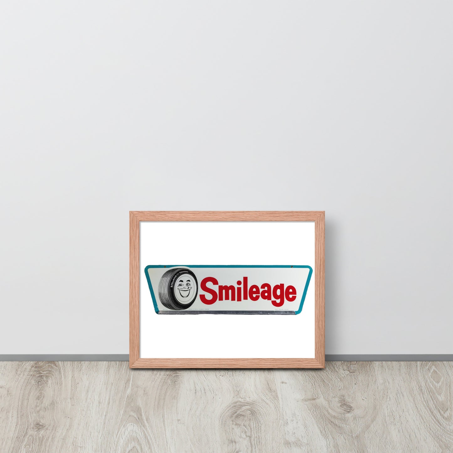 Retro Smileage Tire Sign Framed poster