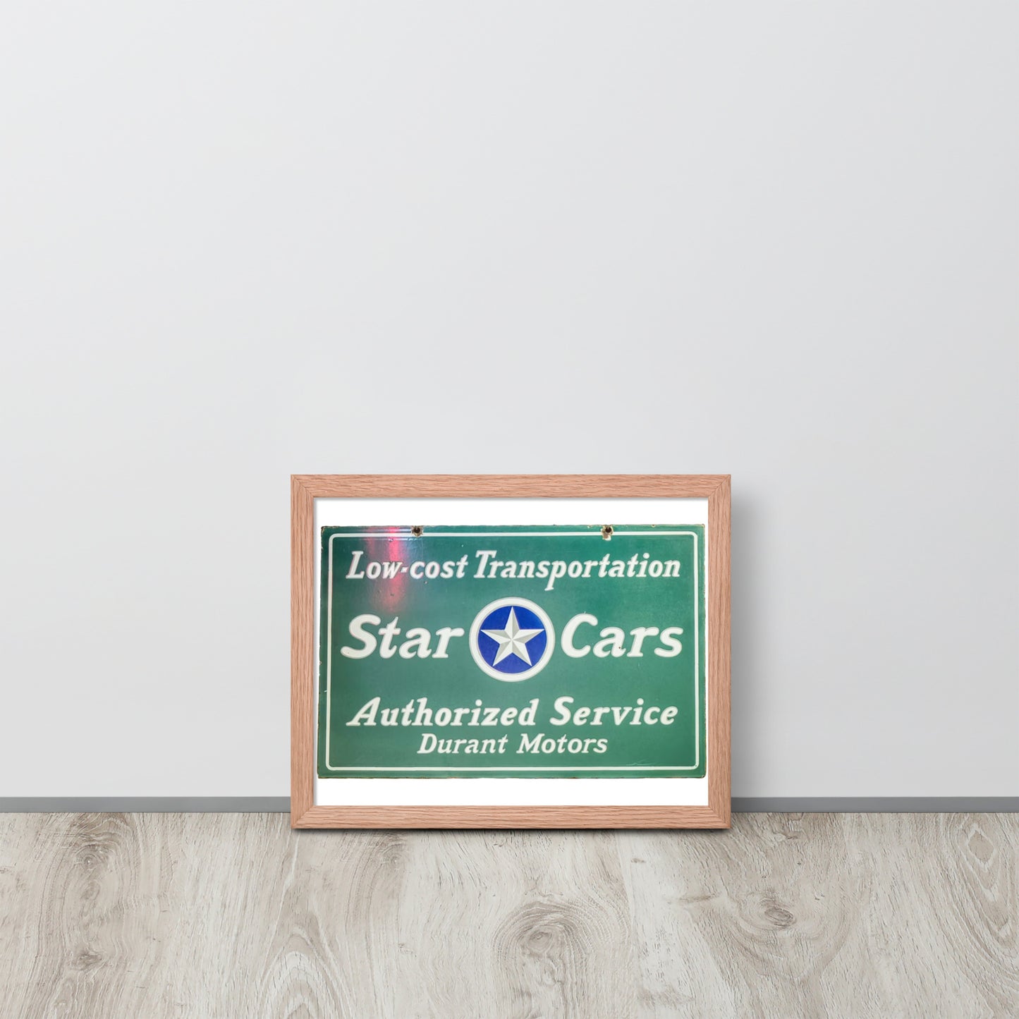 Retro Star Cars Porcelin Style Painted Framed poster