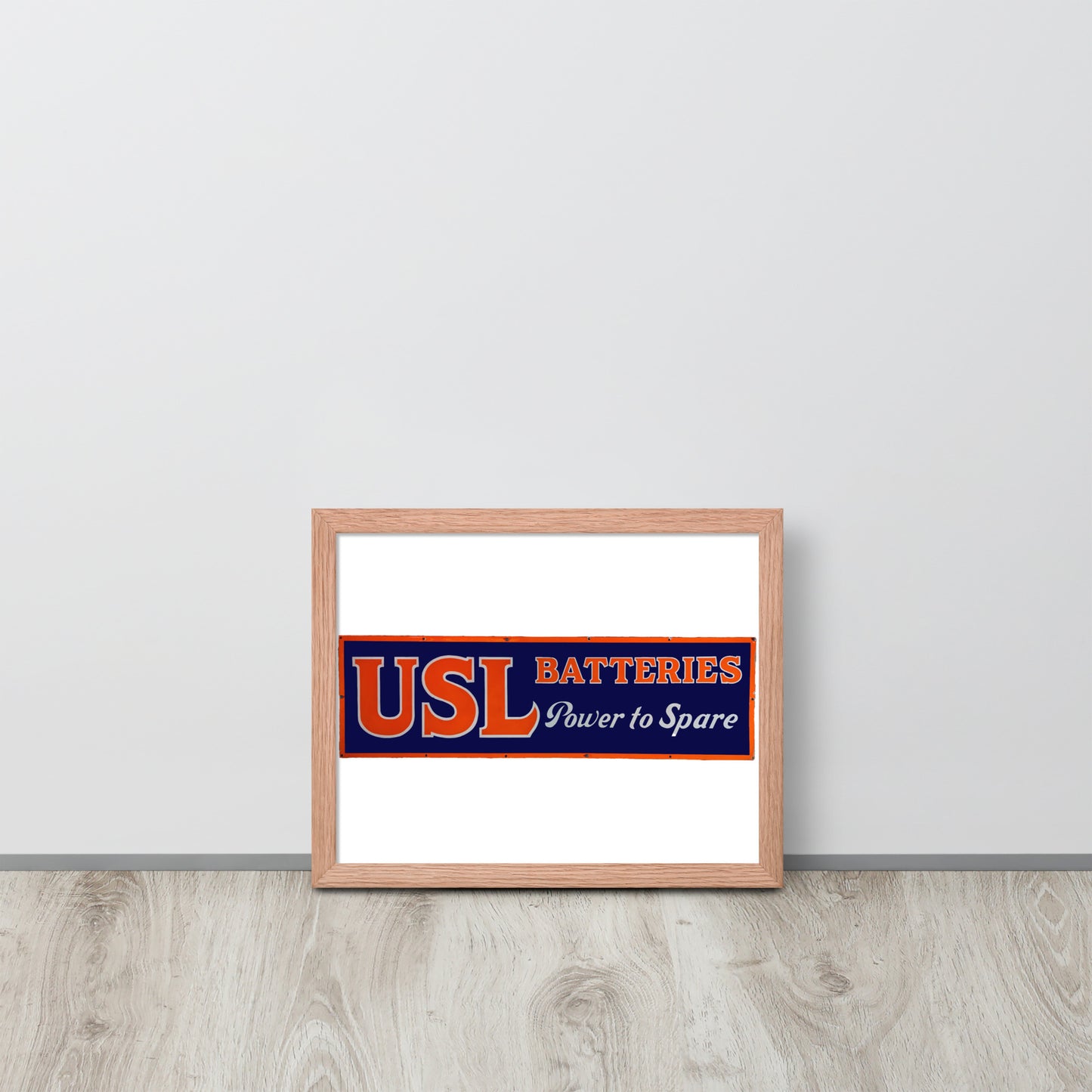 Retro USL Battery Tin Style Framed poster