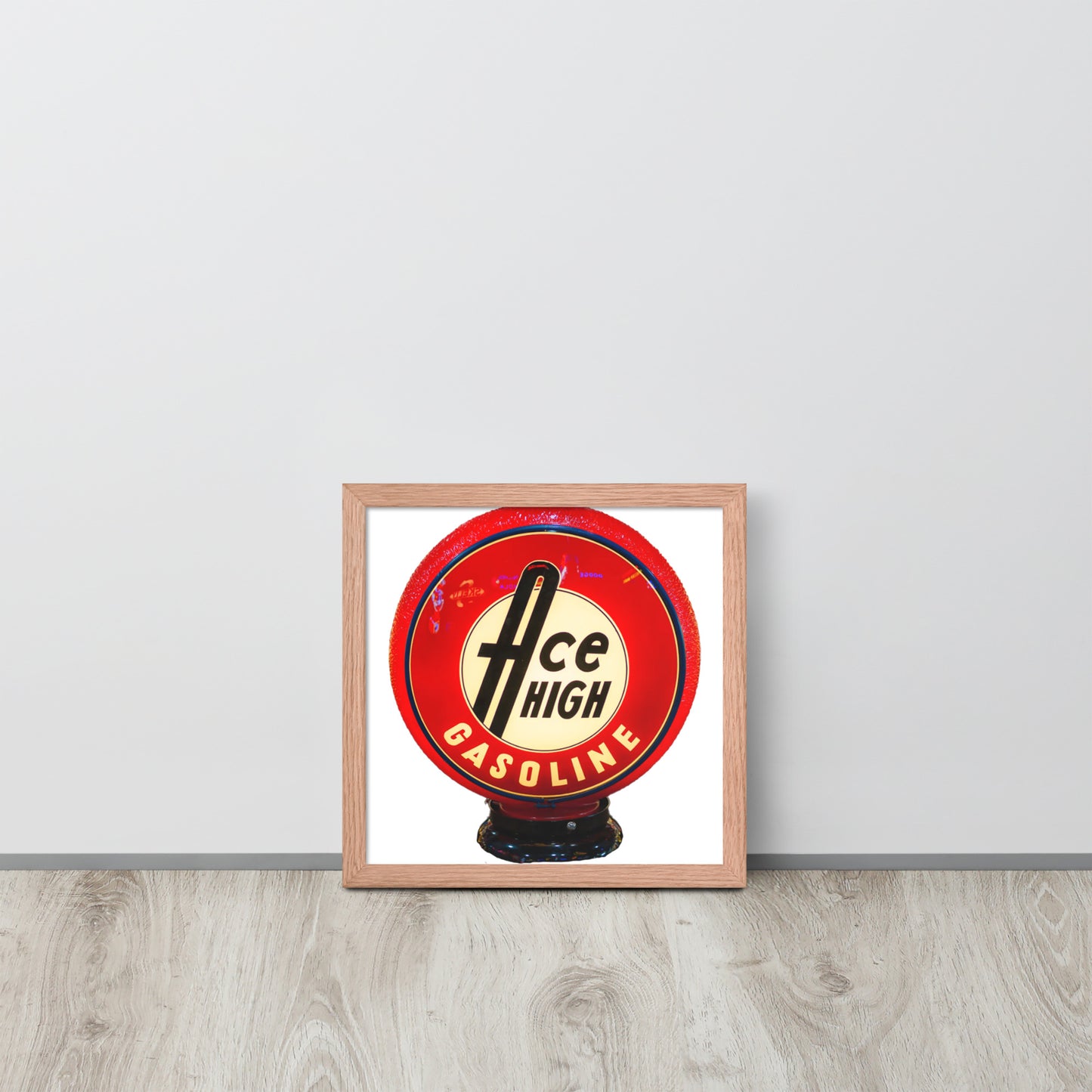 Ace High Gas Globe Style Framed poster