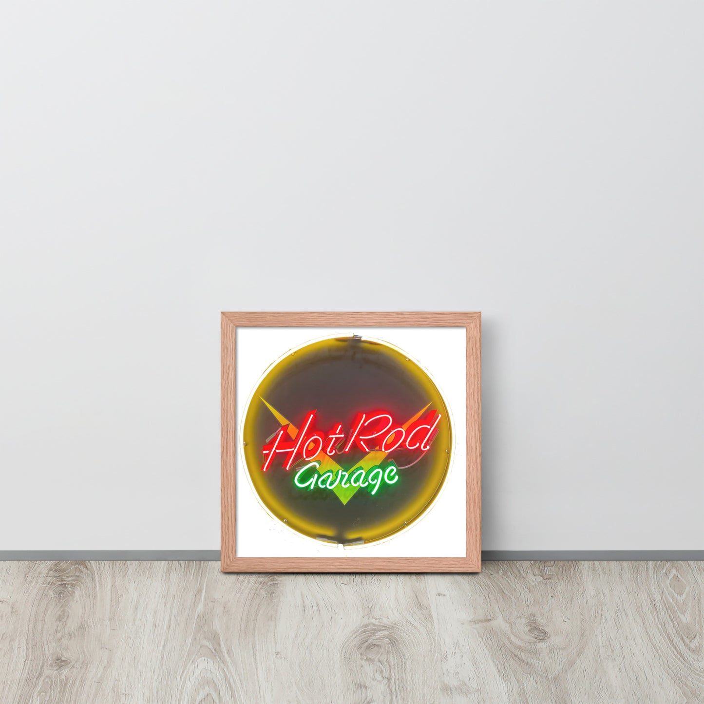 Hot Rod Garage Vintage Neon Sign Framed poster