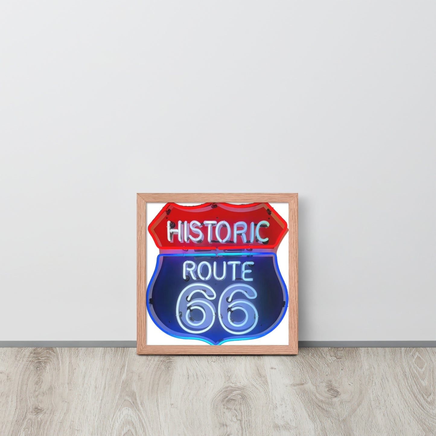 Vintage Route 66 Neon Style Framed poster