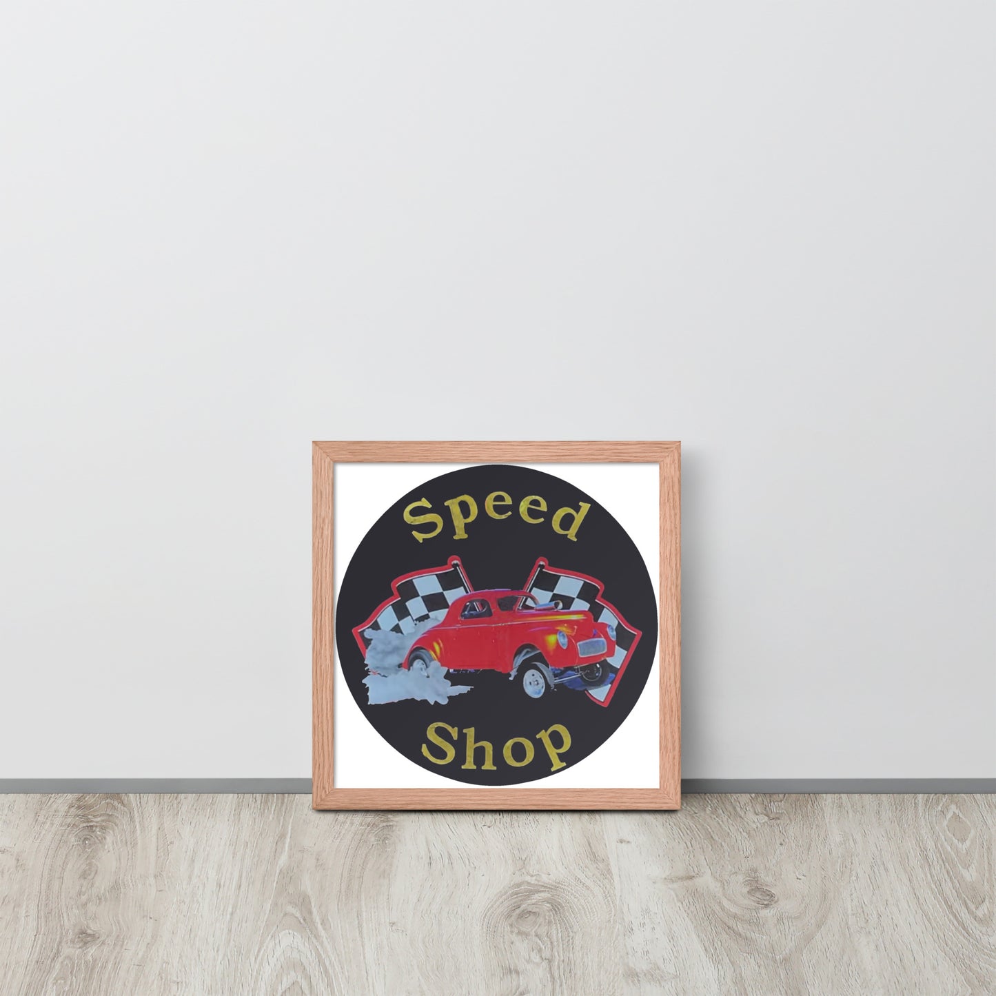 Retro Speed Shop Tin Style Framed poster