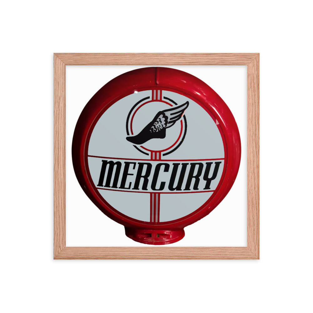 Retro Mercury Gas Globe Style Framed poster