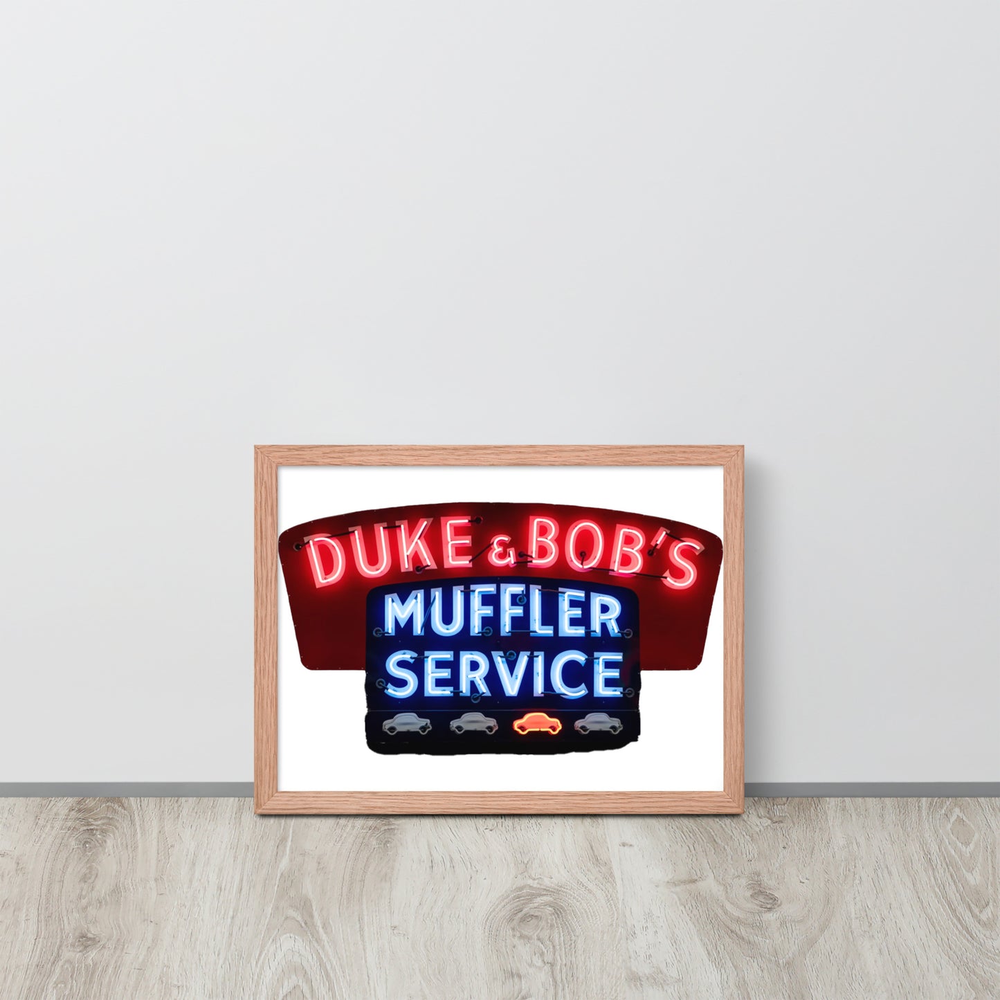 Duke + Bob Retro Neon Style Framed poster