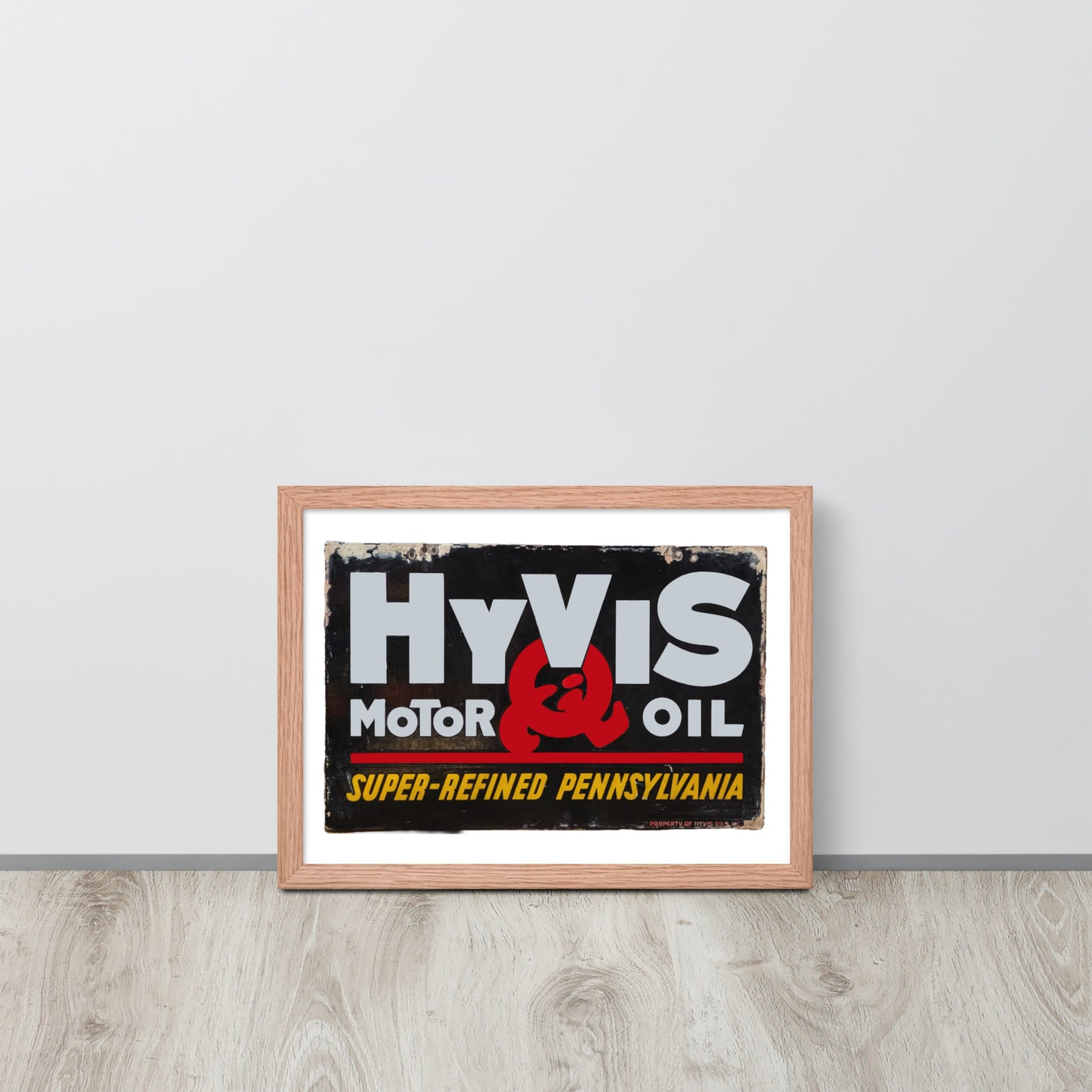 Vintage Porcelain Motor Oil Sign Framed poster