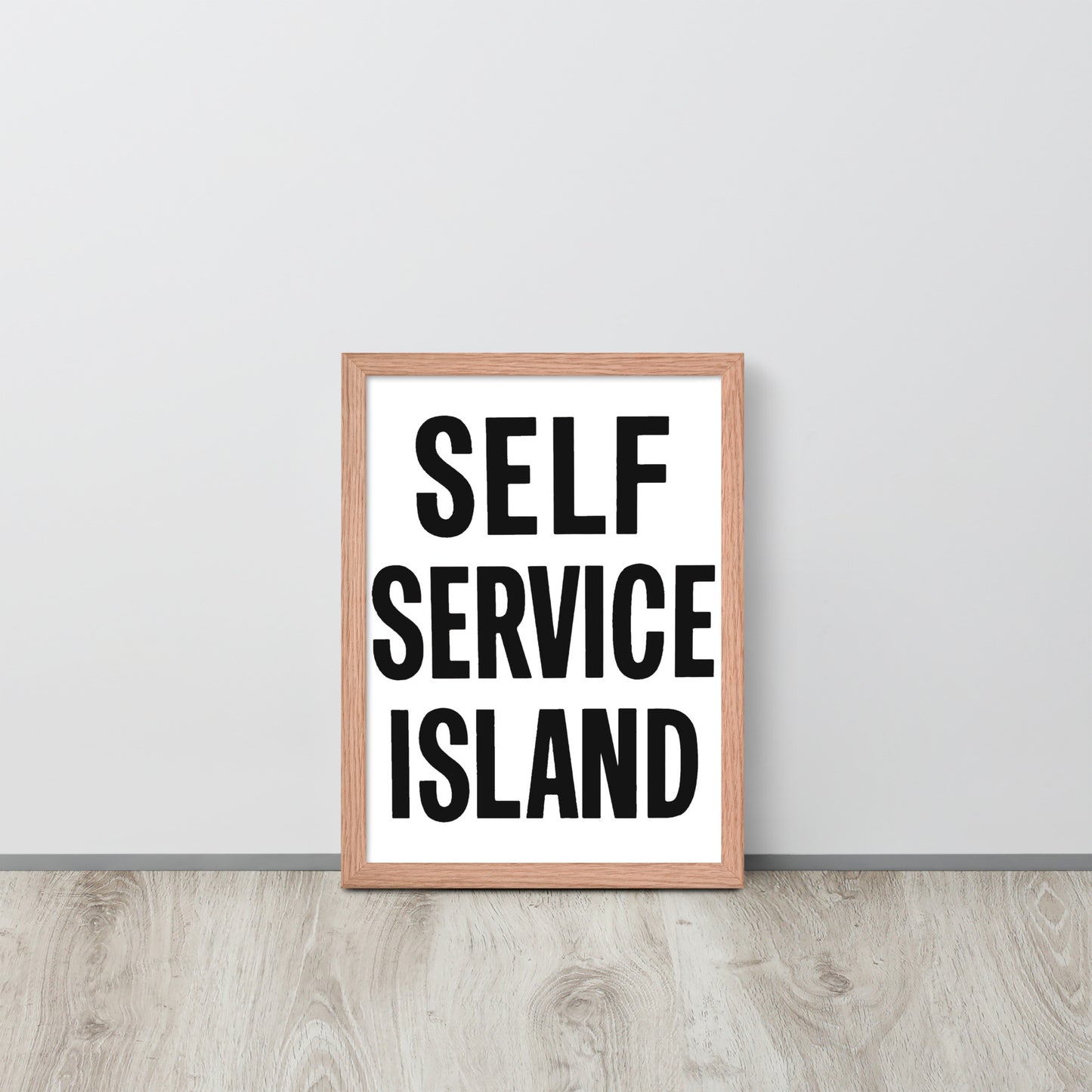 Self Service Island Design Framed poster