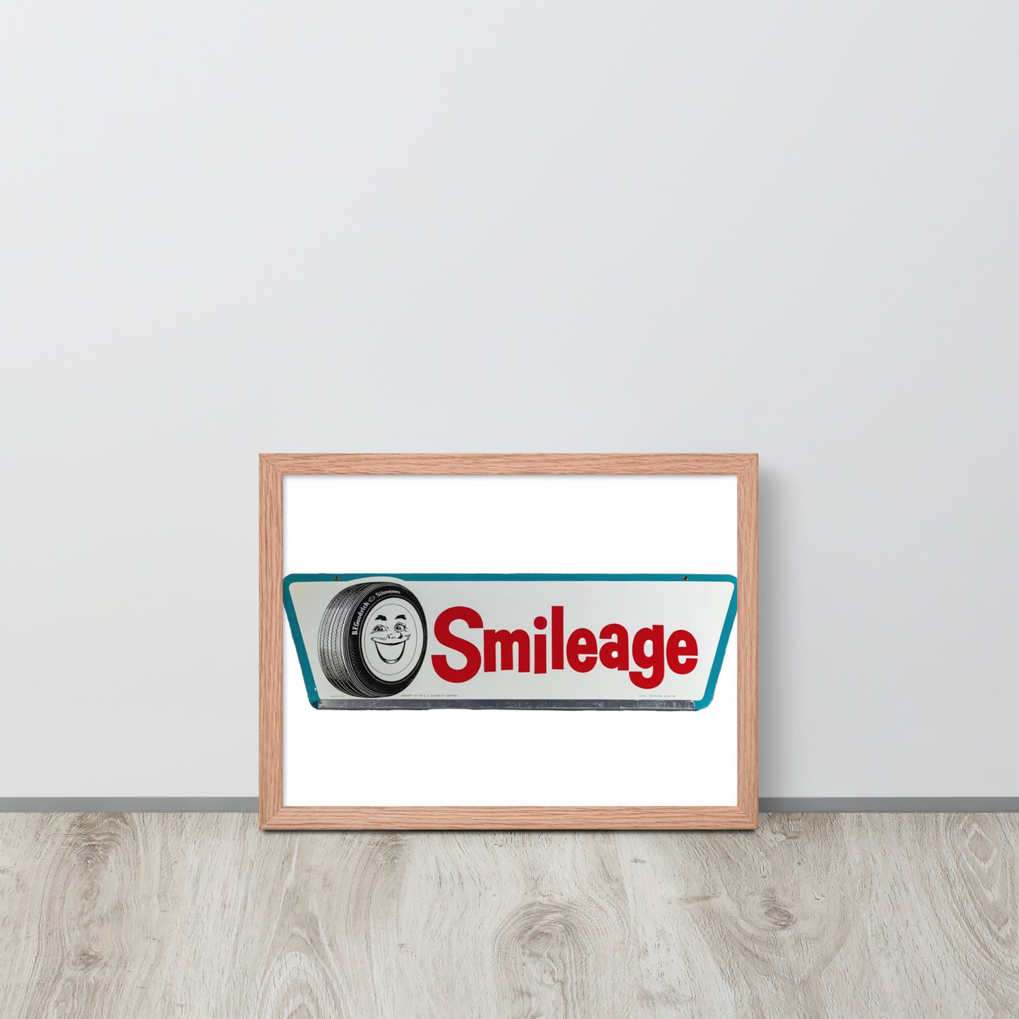 Retro Smileage Tire Sign Framed poster