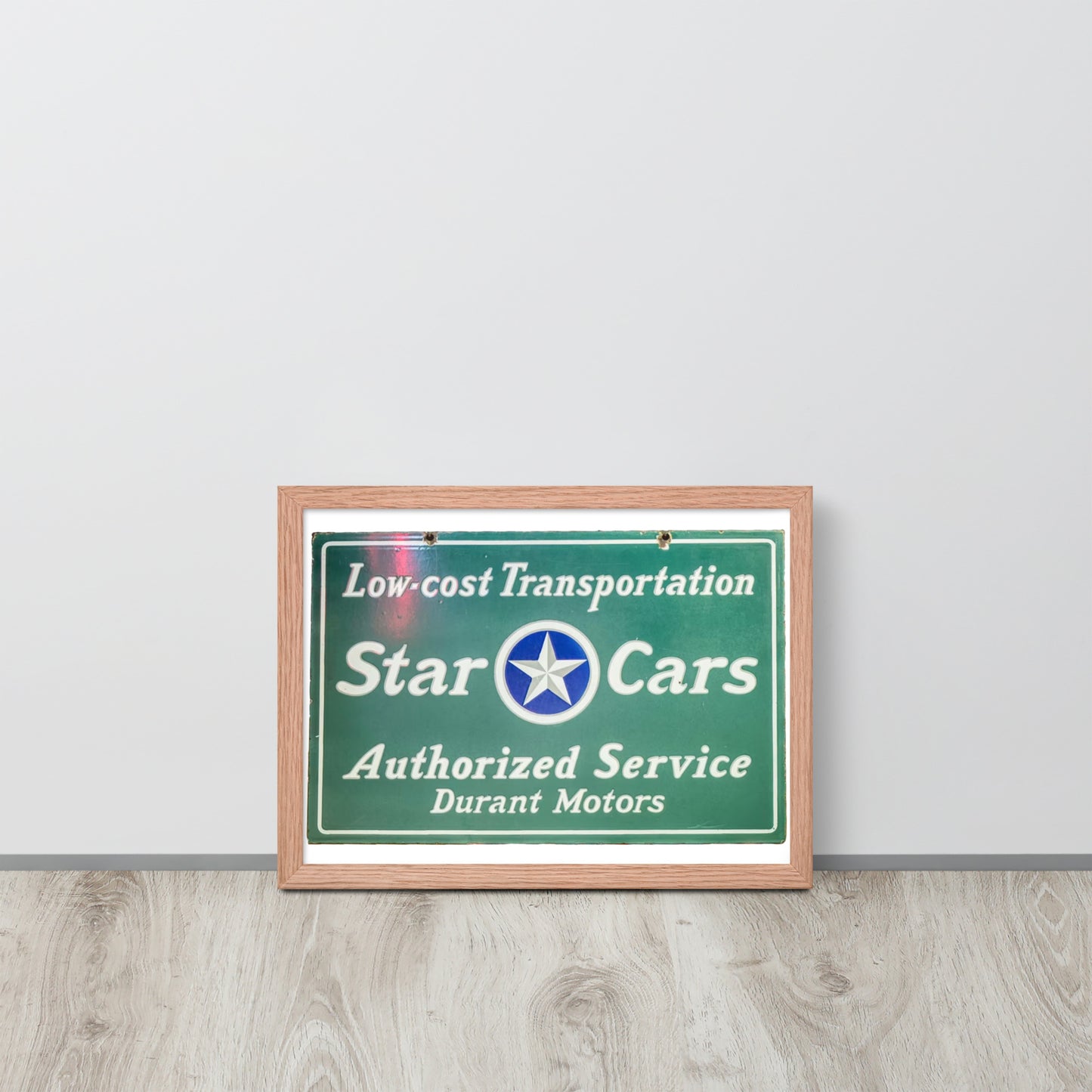 Retro Star Cars Porcelin Style Painted Framed poster