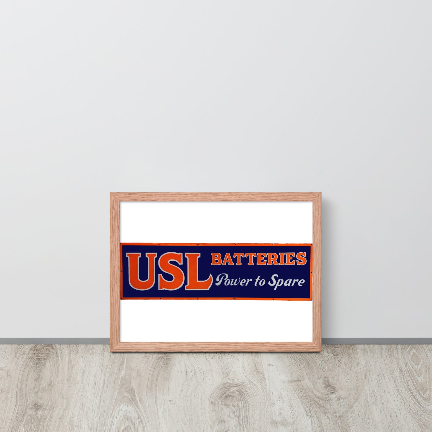 Retro USL Battery Tin Style Framed poster