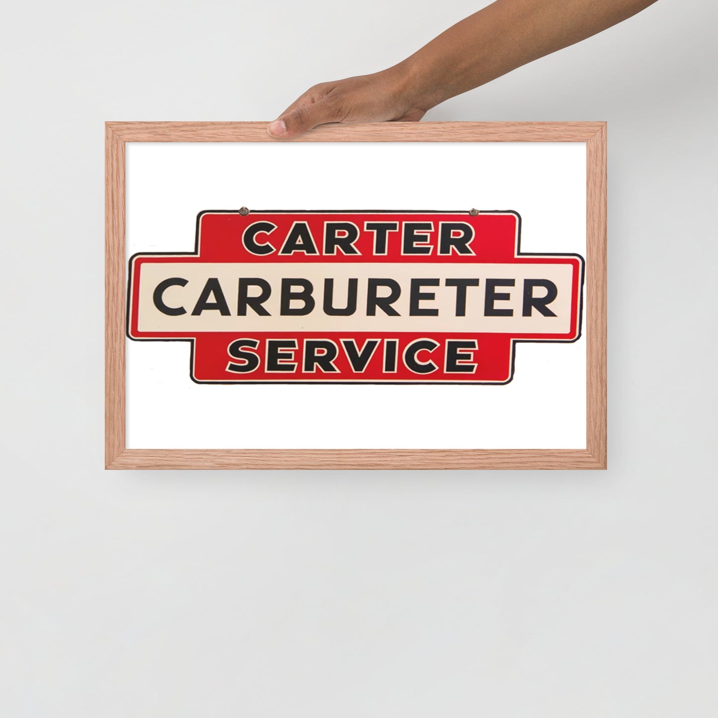 Carter Carbs Tin Style Shop Sign Framed poster