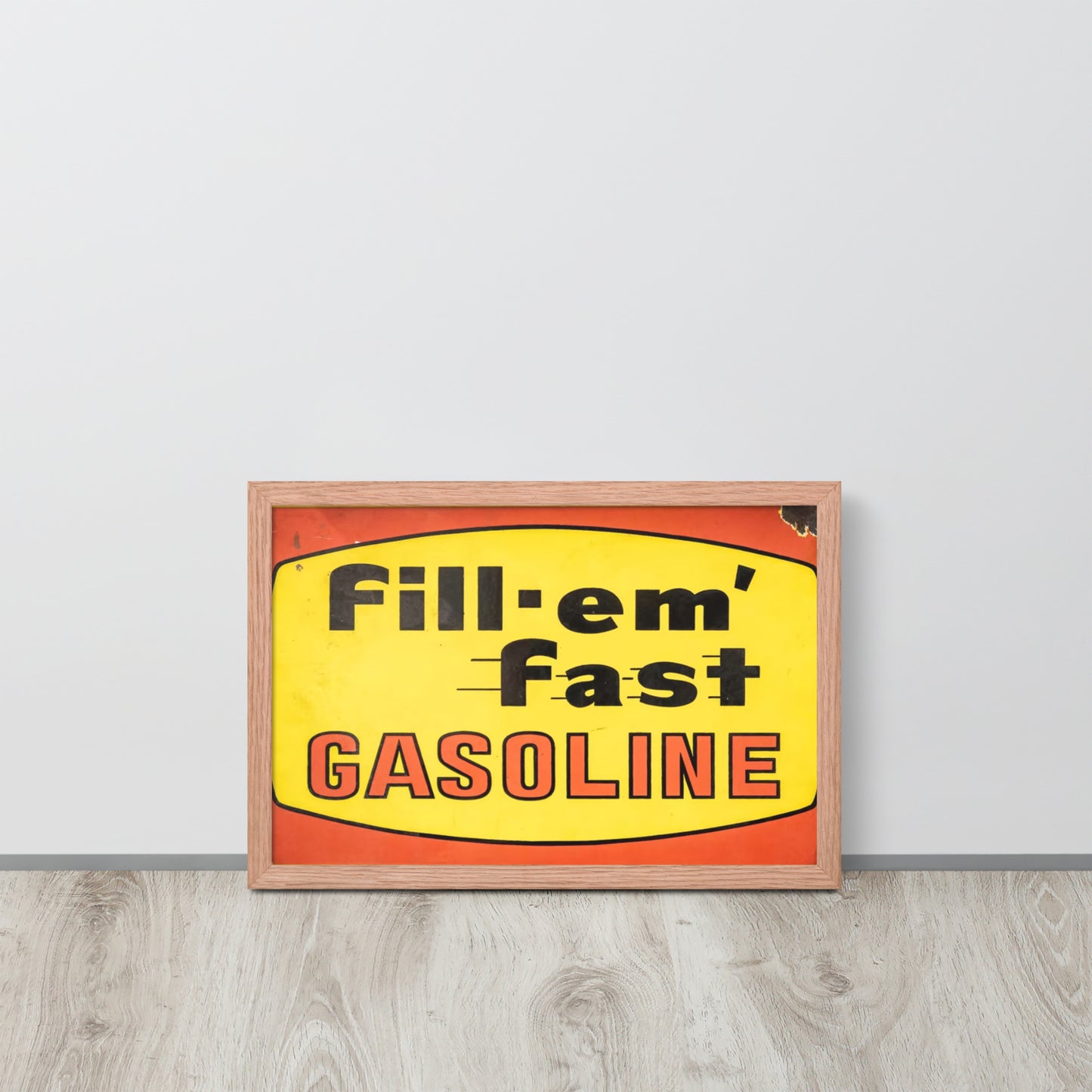 Vintage Gas Sign Patina Style Framed poster