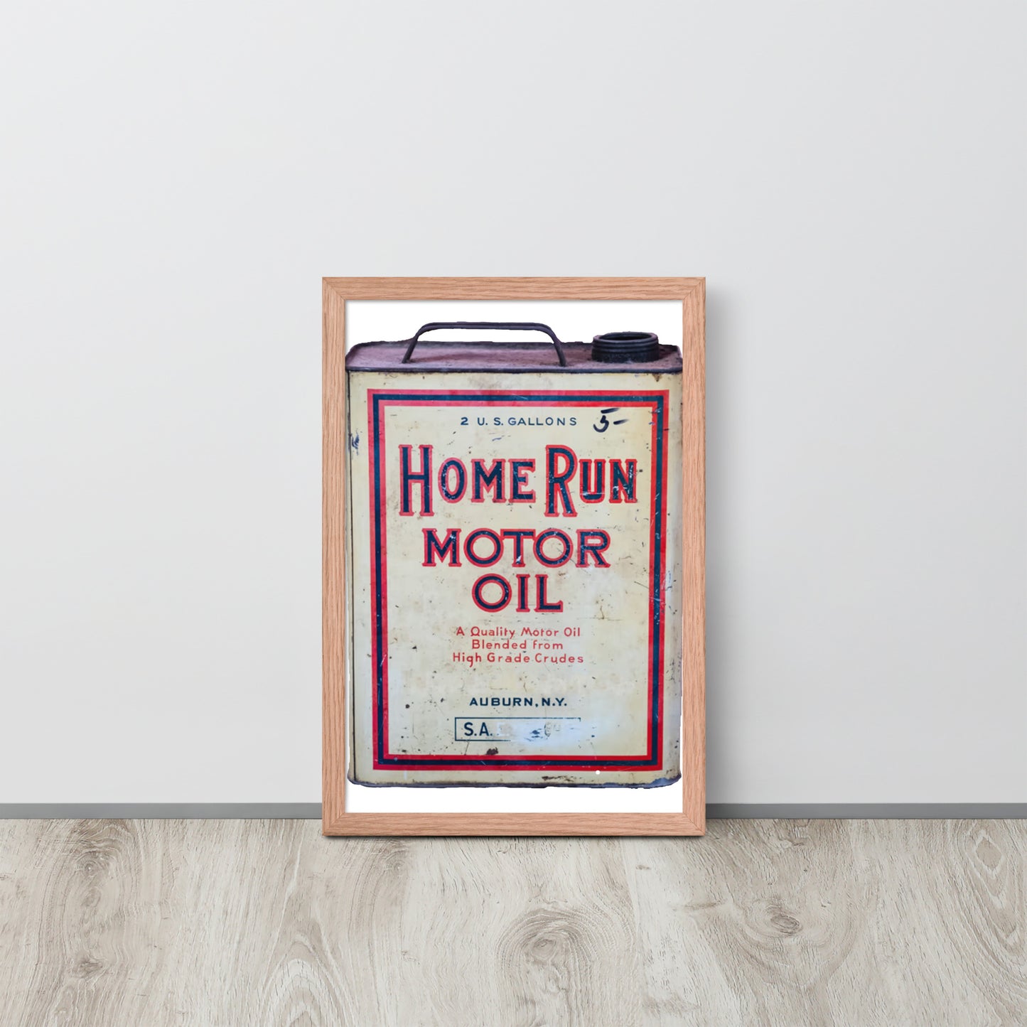 Vintage Home Run Oil Can Framed poster