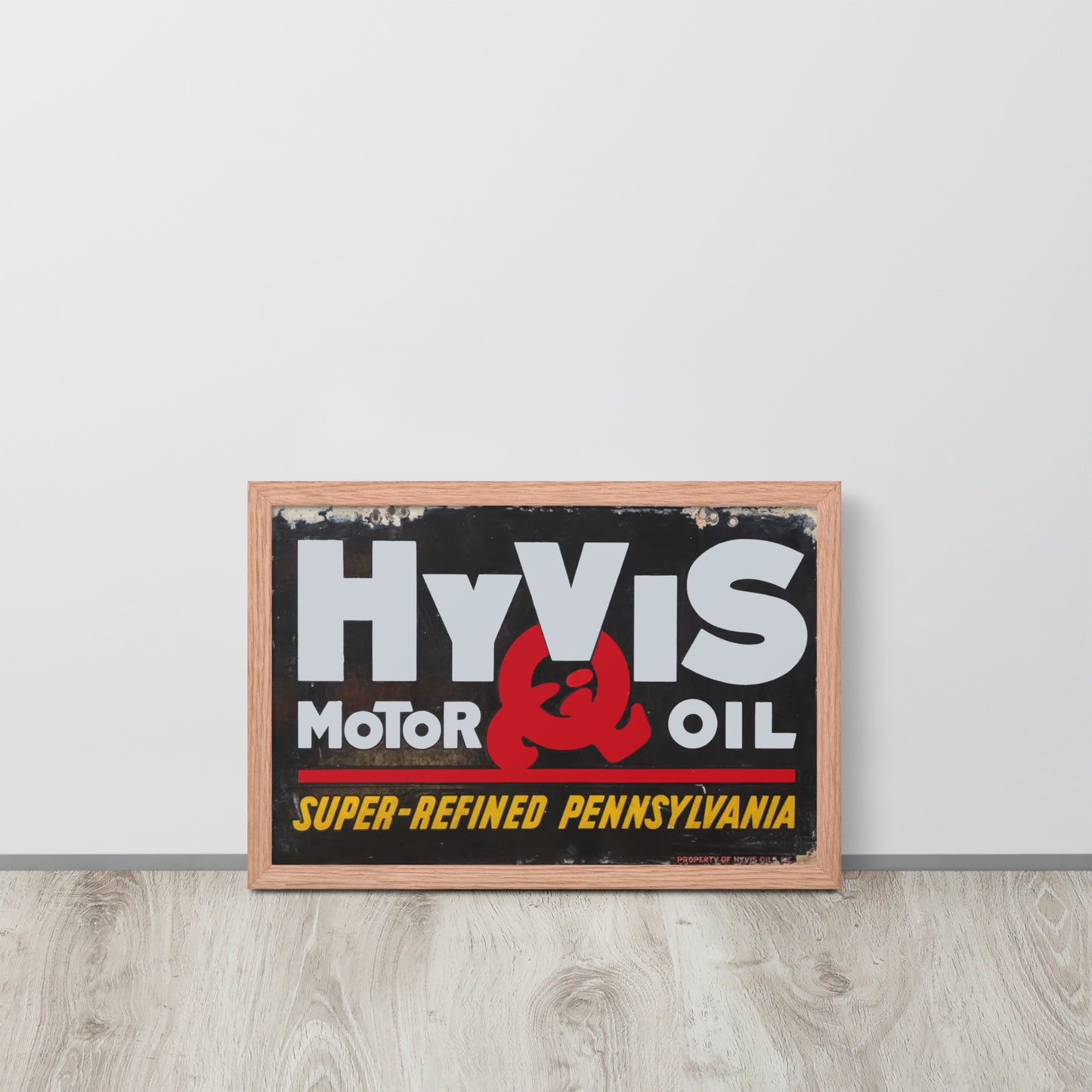 Vintage Porcelain Motor Oil Sign Framed poster