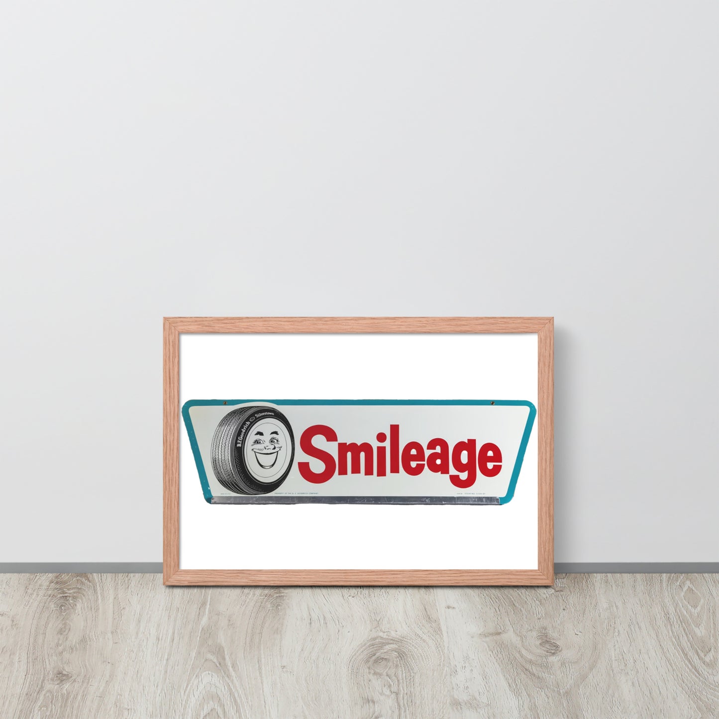 Retro Smileage Tire Sign Framed poster