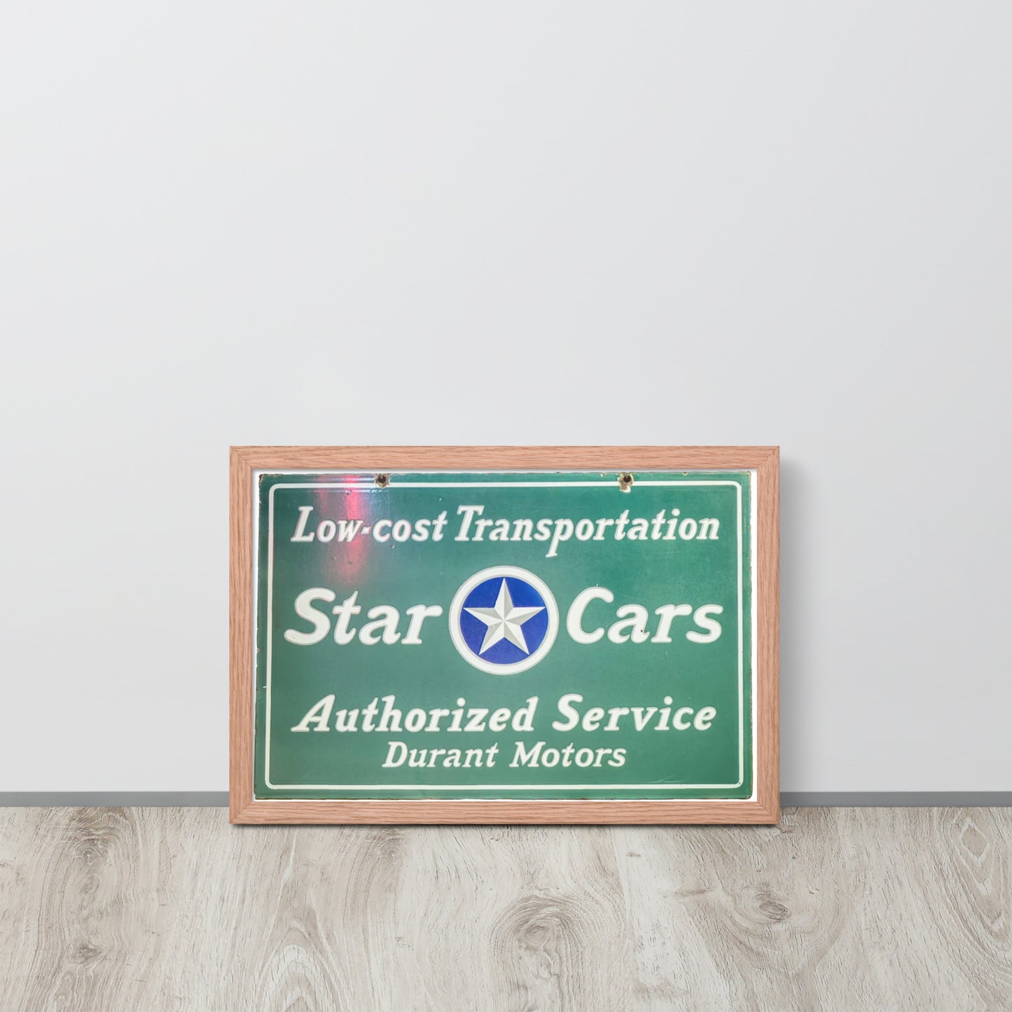 Retro Star Cars Porcelin Style Painted Framed poster