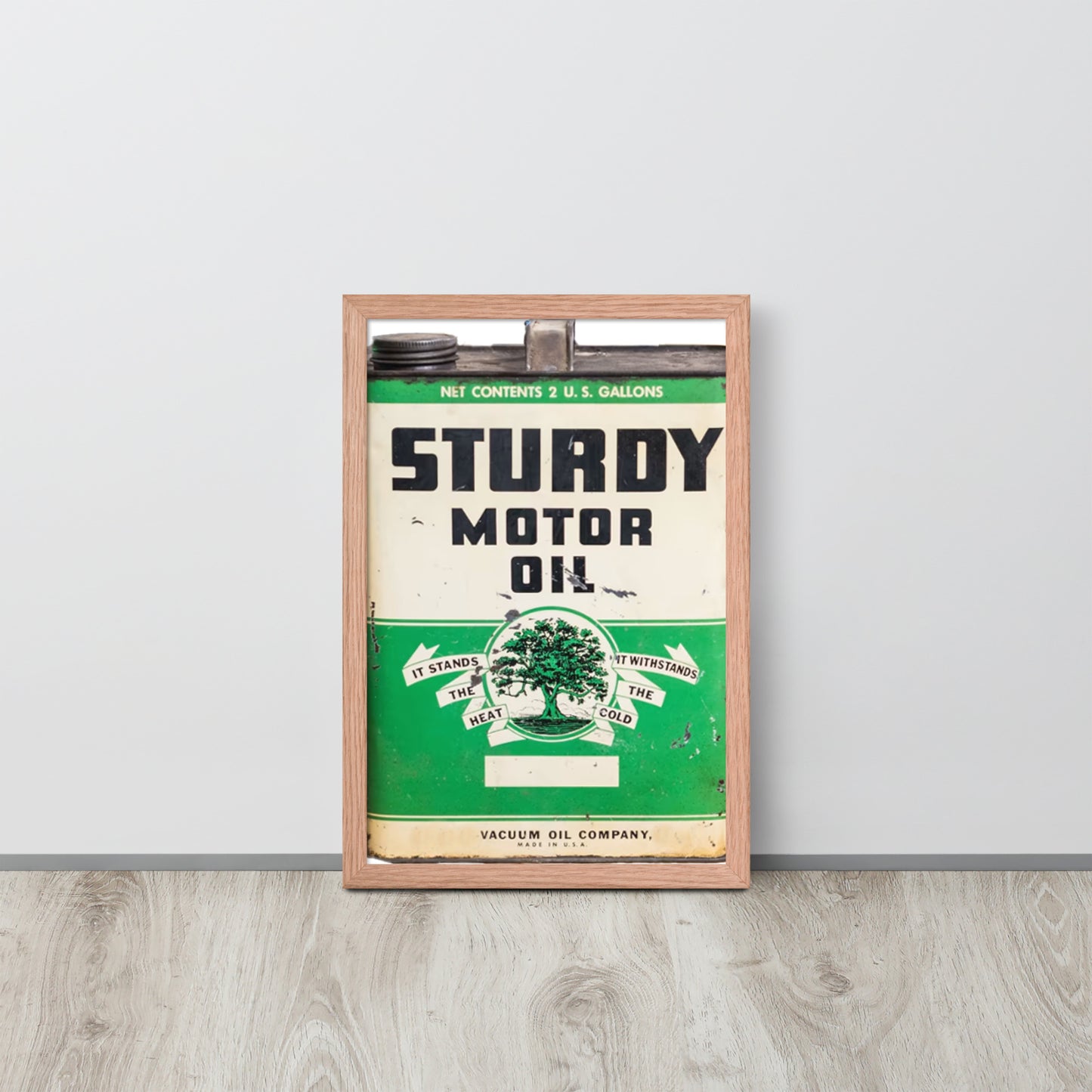 Vintage Sturdy Oil Can Patina Style Framed poster